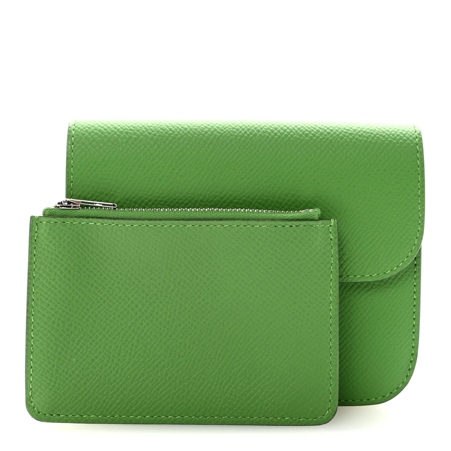 Epsom Enamel Constance Slim Wallet Vert Yucca Celeste - Image 3