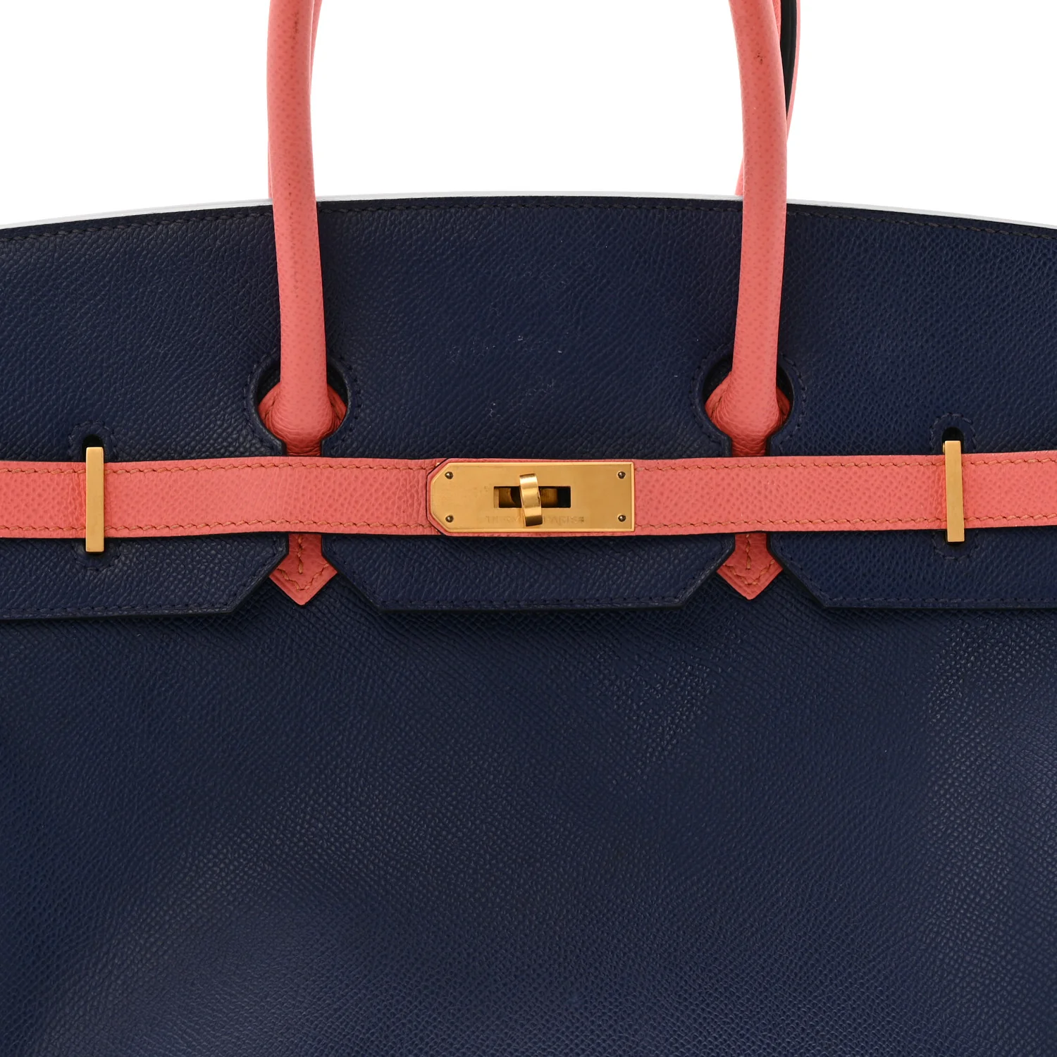 Epsom Horseshoe Birkin 35 Bleu Saphir Flamingo - Image 8