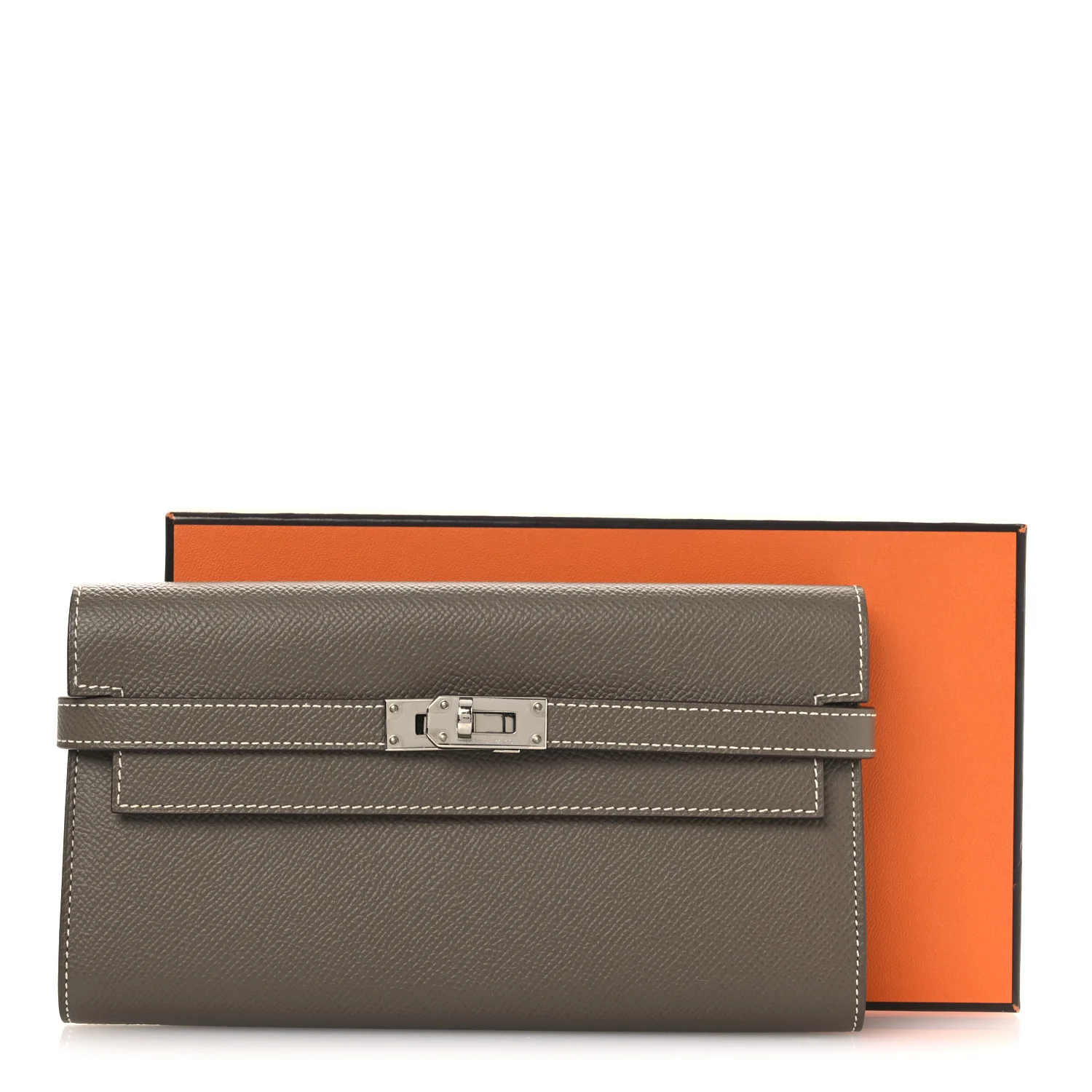 Epsom Kelly Longue Wallet Etoupe - Image 11