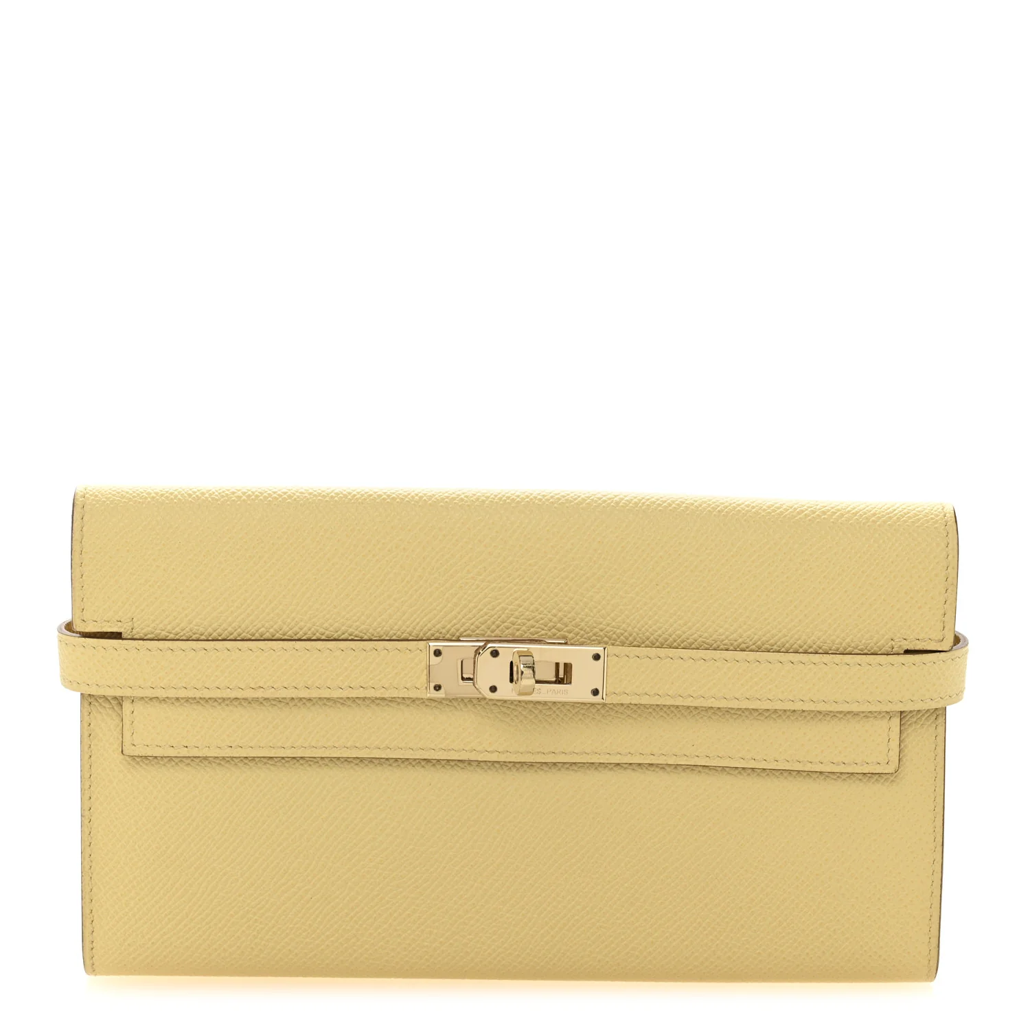 Epsom Kelly Longue Wallet Jaune Poussin