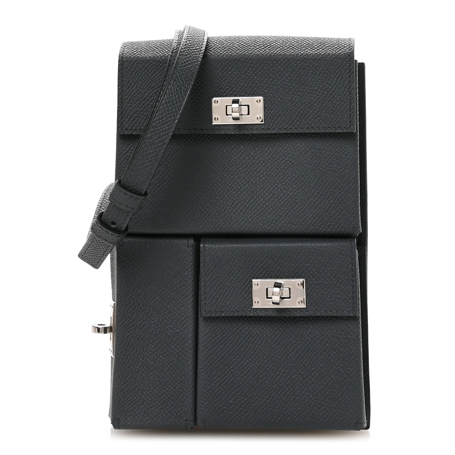 Epsom Kelly Multi Pocket Pochette To Go Gris Misty