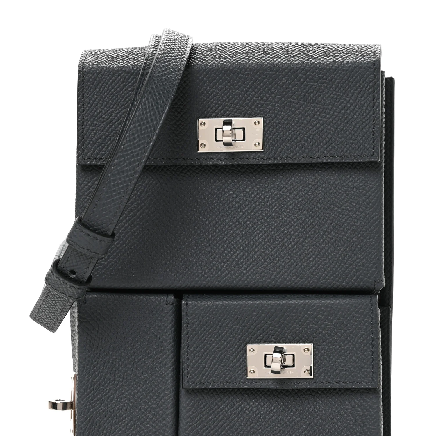 Epsom Kelly Multi Pocket Pochette To Go Gris Misty - Image 8