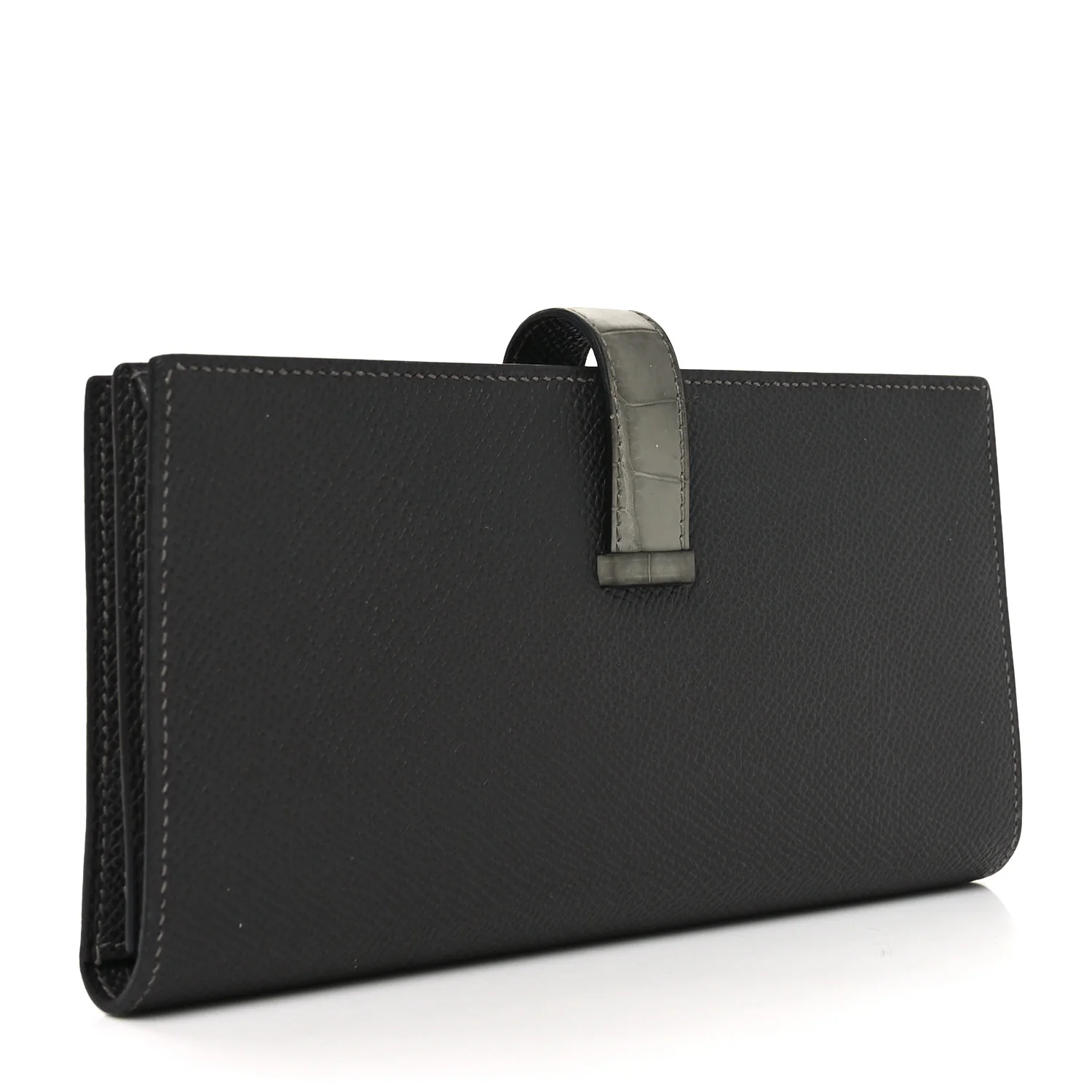 Epsom Matte Alligator Bearn Touch Gusset Wallet Graphite Gris Ciment - Image 3