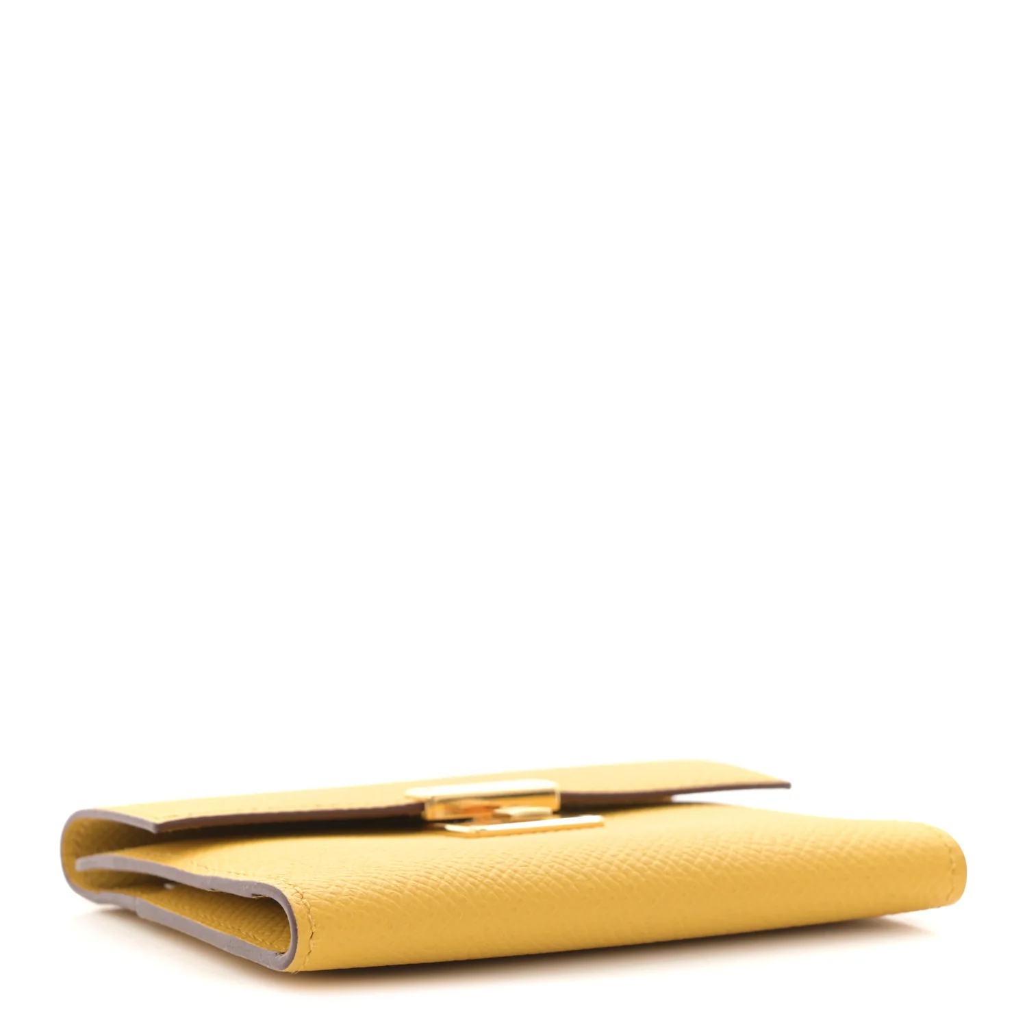 Epsom Mini Clic Card Holder Jaune Ambre - Image 4