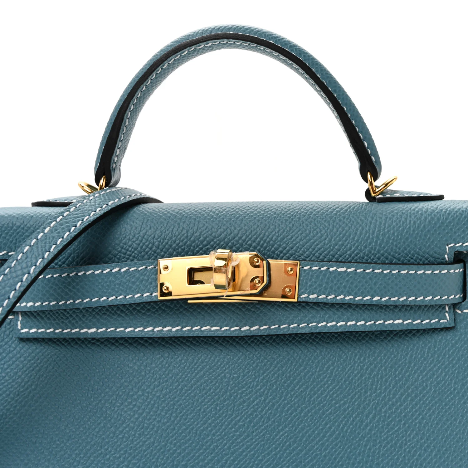 Epsom Mini Kelly Sellier 20 New Blue Jean - Image 7