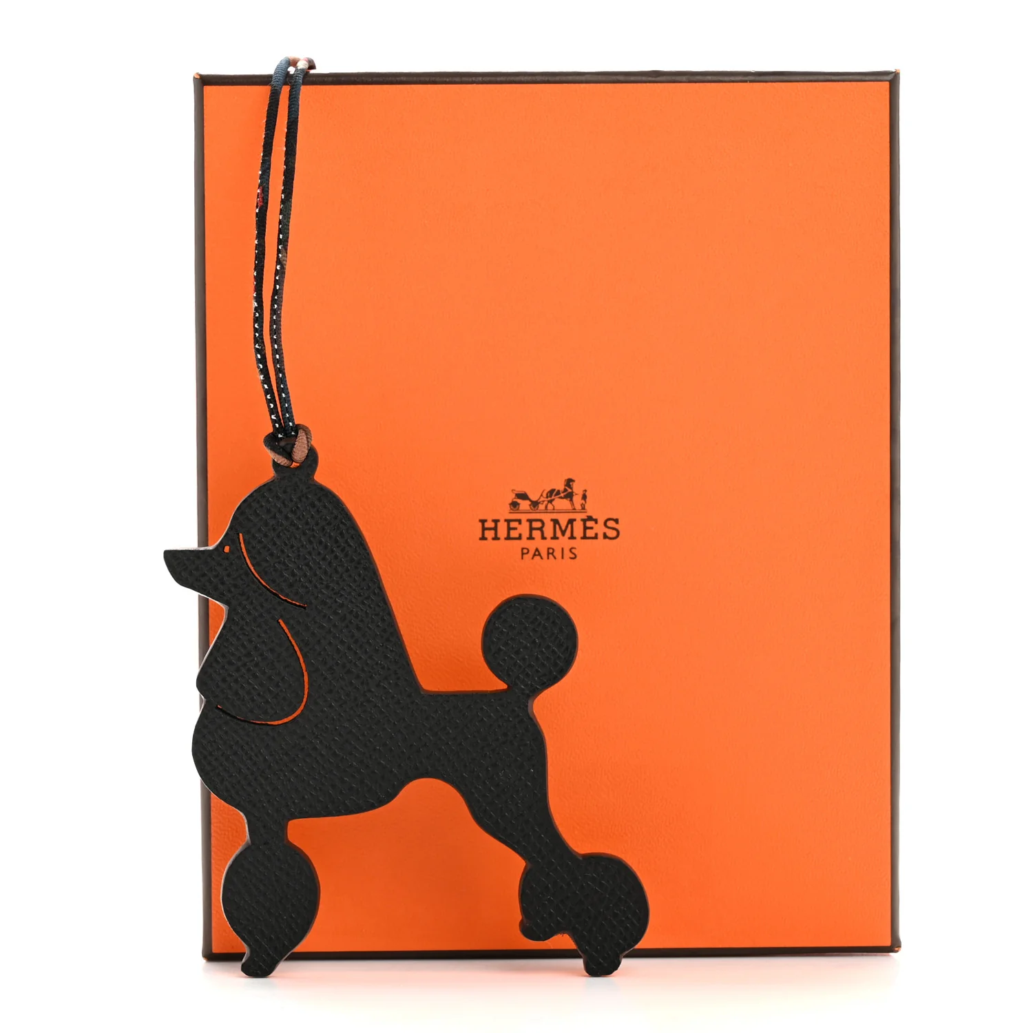 Epsom Petit H Royal Poodle Bag Charm Etoupe Black - Image 4