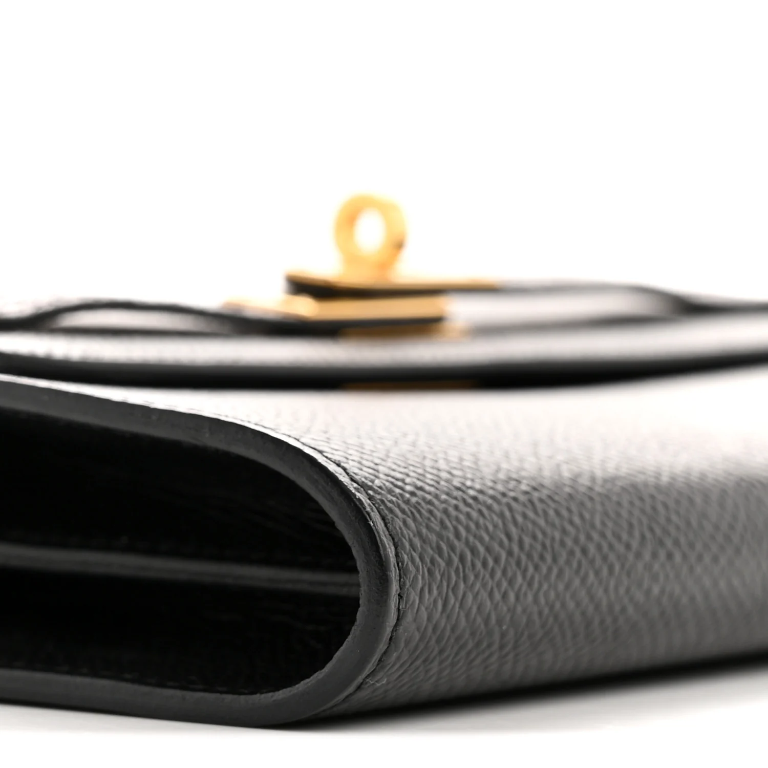 Epsom Shiny Alligator Touch Kelly Wallet To Go Black - Image 9