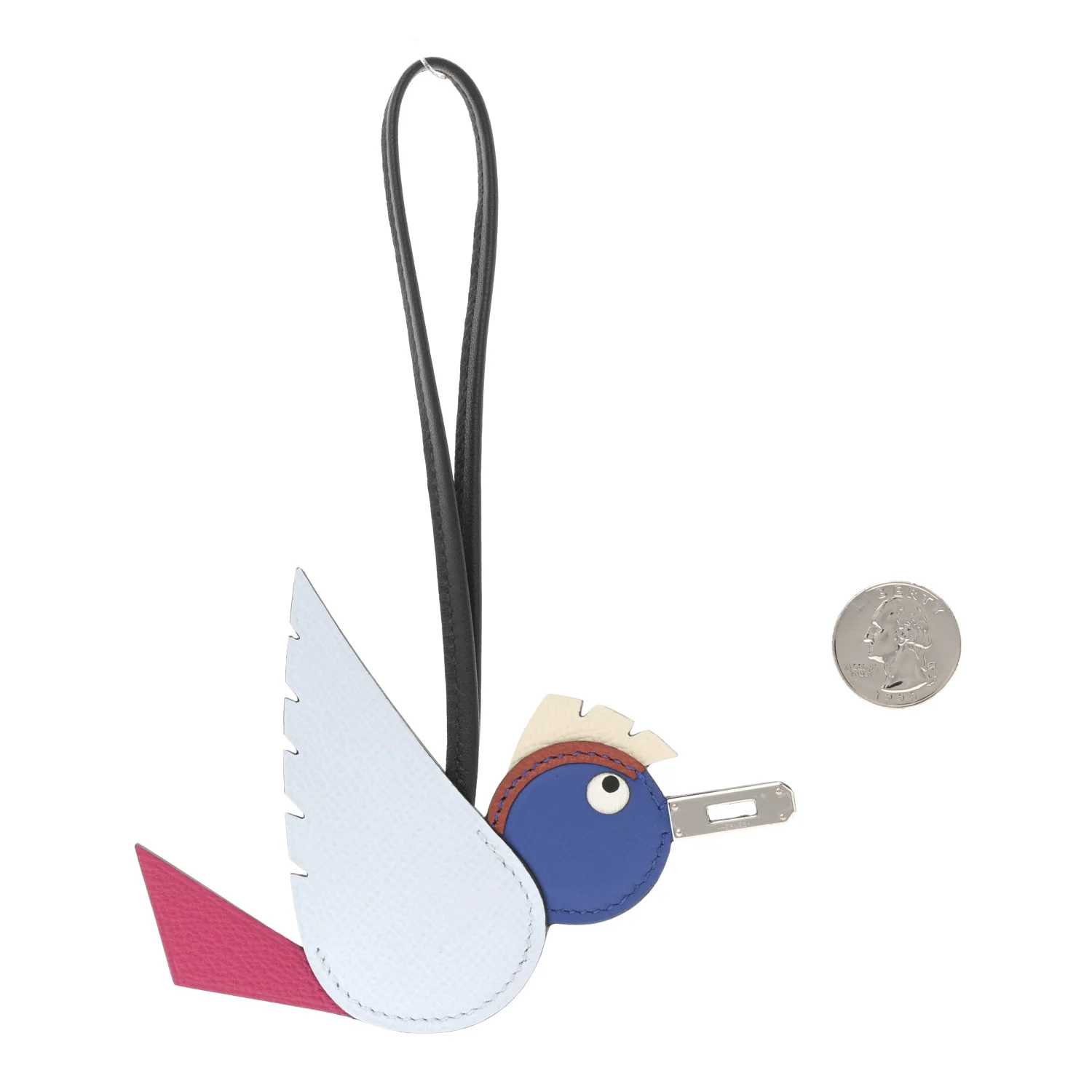 Epsom Swift Chevre Mysore Birdy Bag Charm Bleu Brume Rose Mexico Bleu Royal Cuivre Nata Black - Image 2