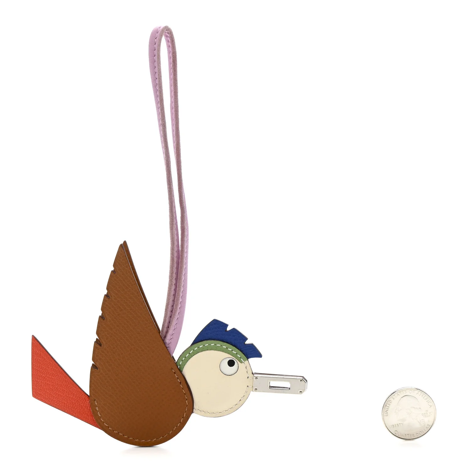 Epsom Swift Chevre Mysore Birdy Bag Charm Mauve Sylvestre Vert Poppy Gold Nata Craie - Image 2