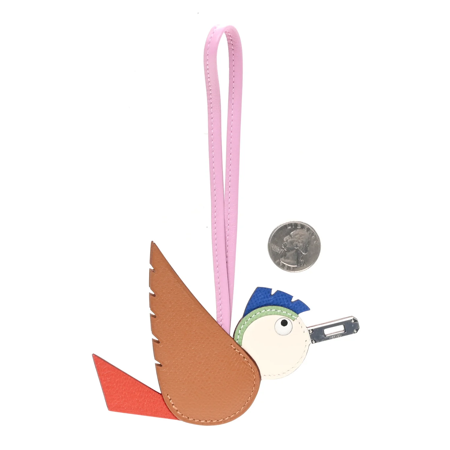 Epsom Swift Chevre Mysore Birdy Bag Charm Mauve Sylvestre Vert Poppy Gold Nata Craie - Image 2
