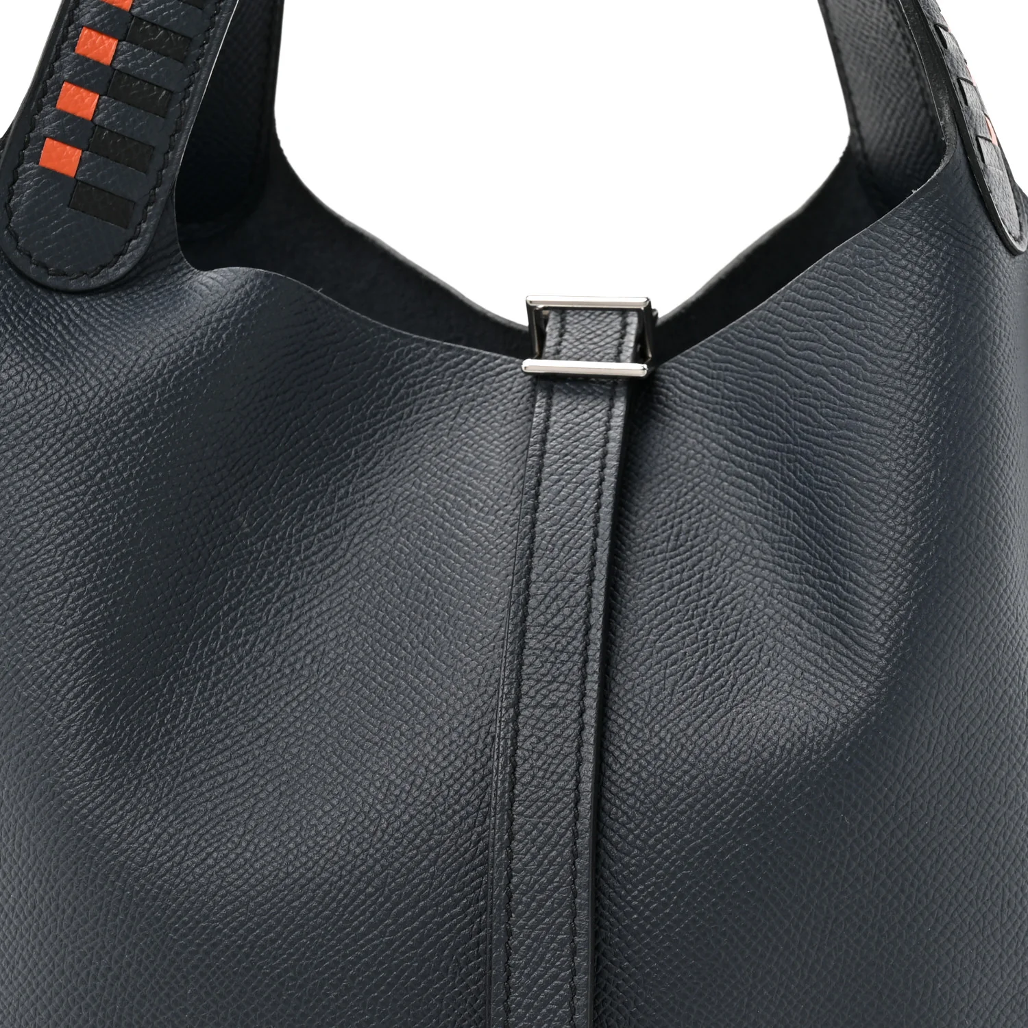 Epsom Tressage De Cuir Picotin Lock 22 MM Bleu Indigo Black Terre Battue - Image 8