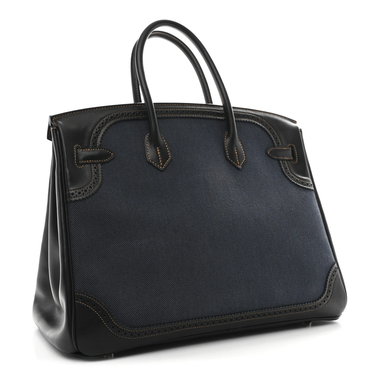 Evercalf Toile Ghillies Birkin 35 Black Denim Fonce - Image 3