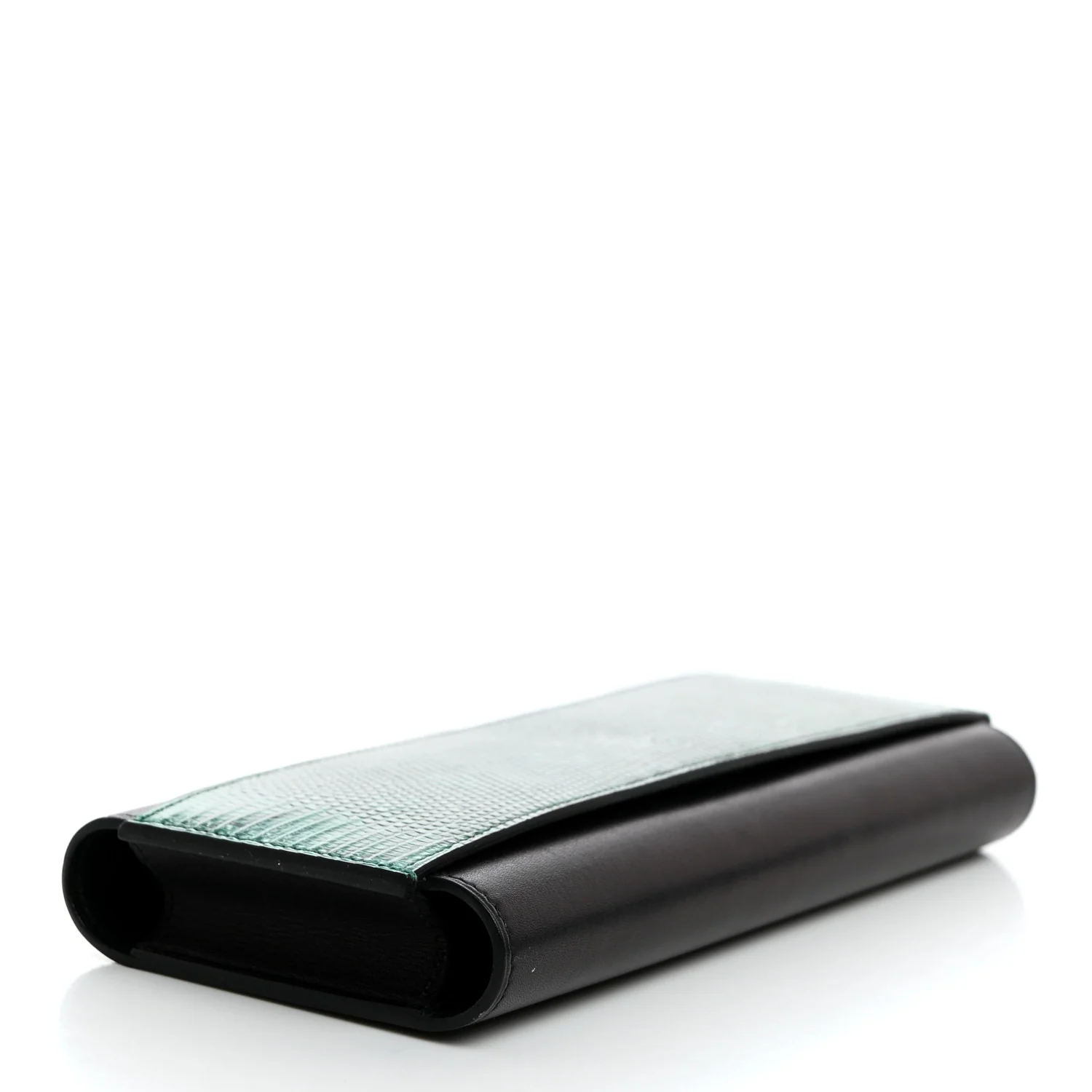 Evergrain Lizard Passant Long Wallet Bleu Indigo Vert Moyen - Image 5
