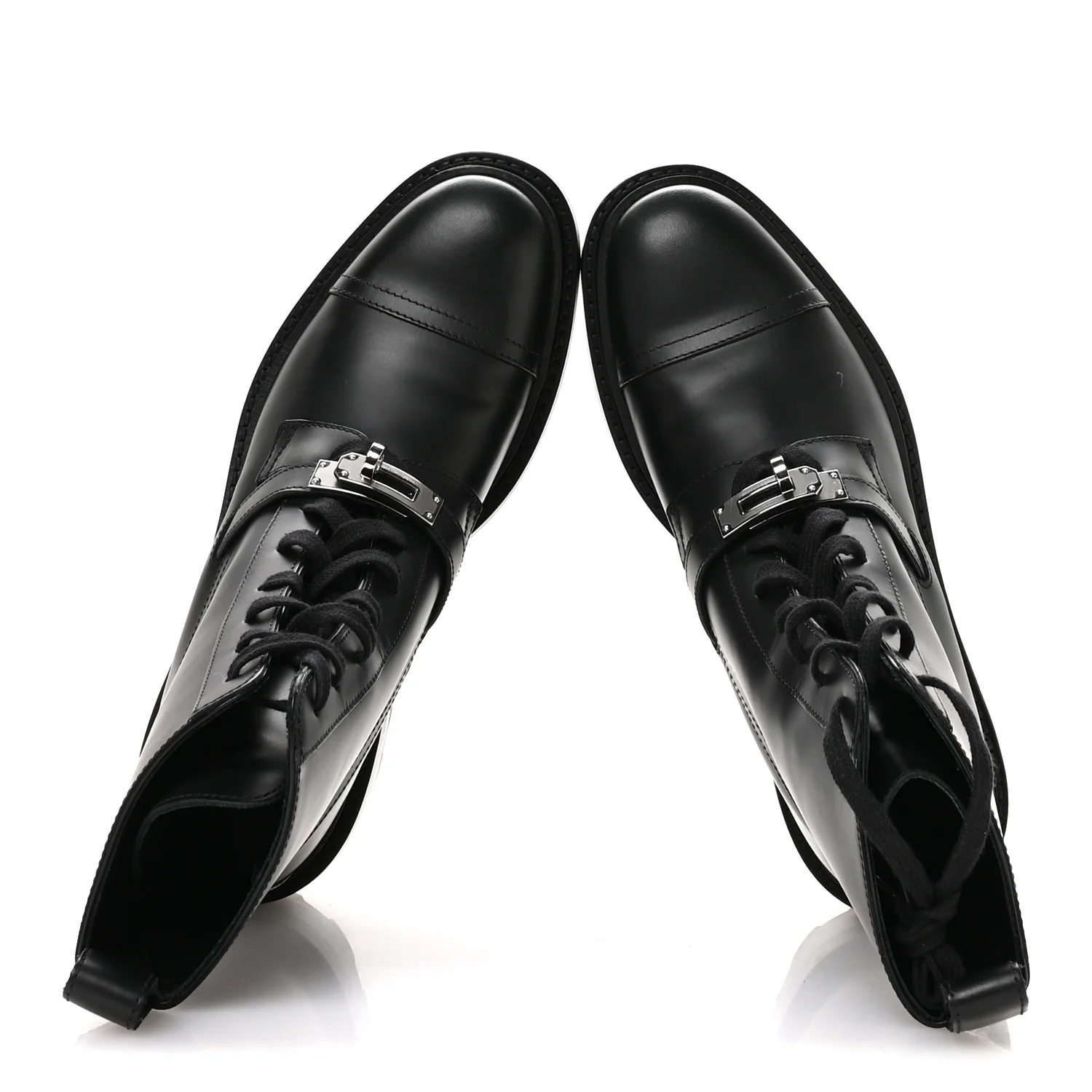 Glossed Calfskin Funk Ankle Boots 36 Black - Image 2