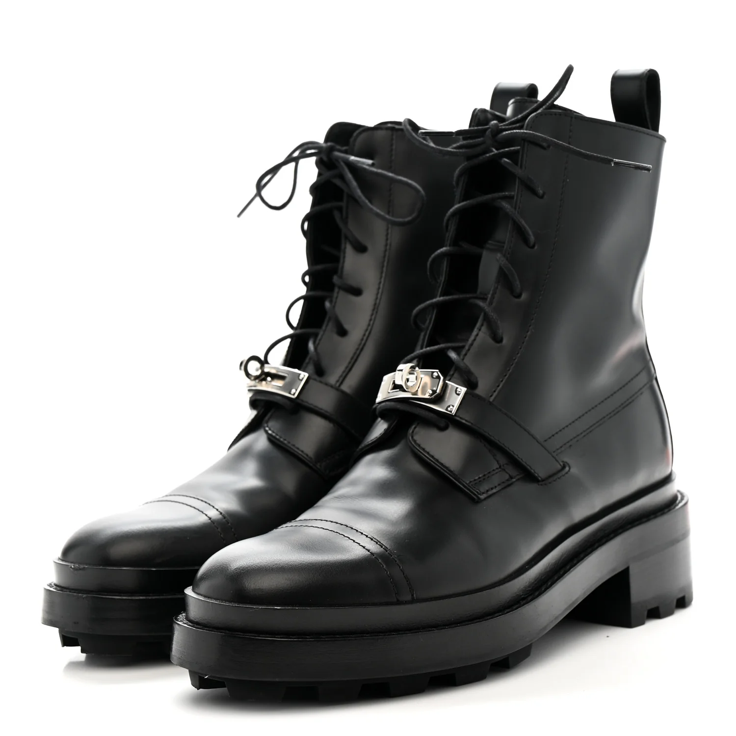 Glossed Calfskin Funk Ankle Boots 37.5 Black - Image 4