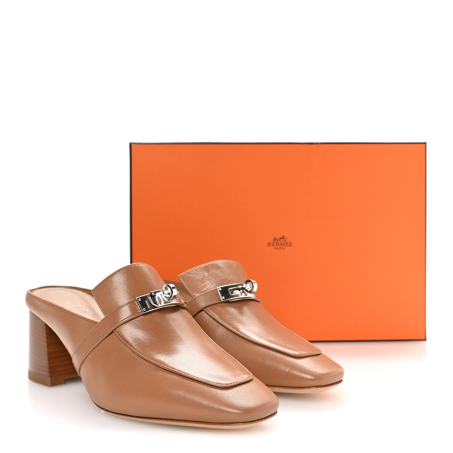 Goatskin Blossom Mules 38.5 Marron Havane - Image 9