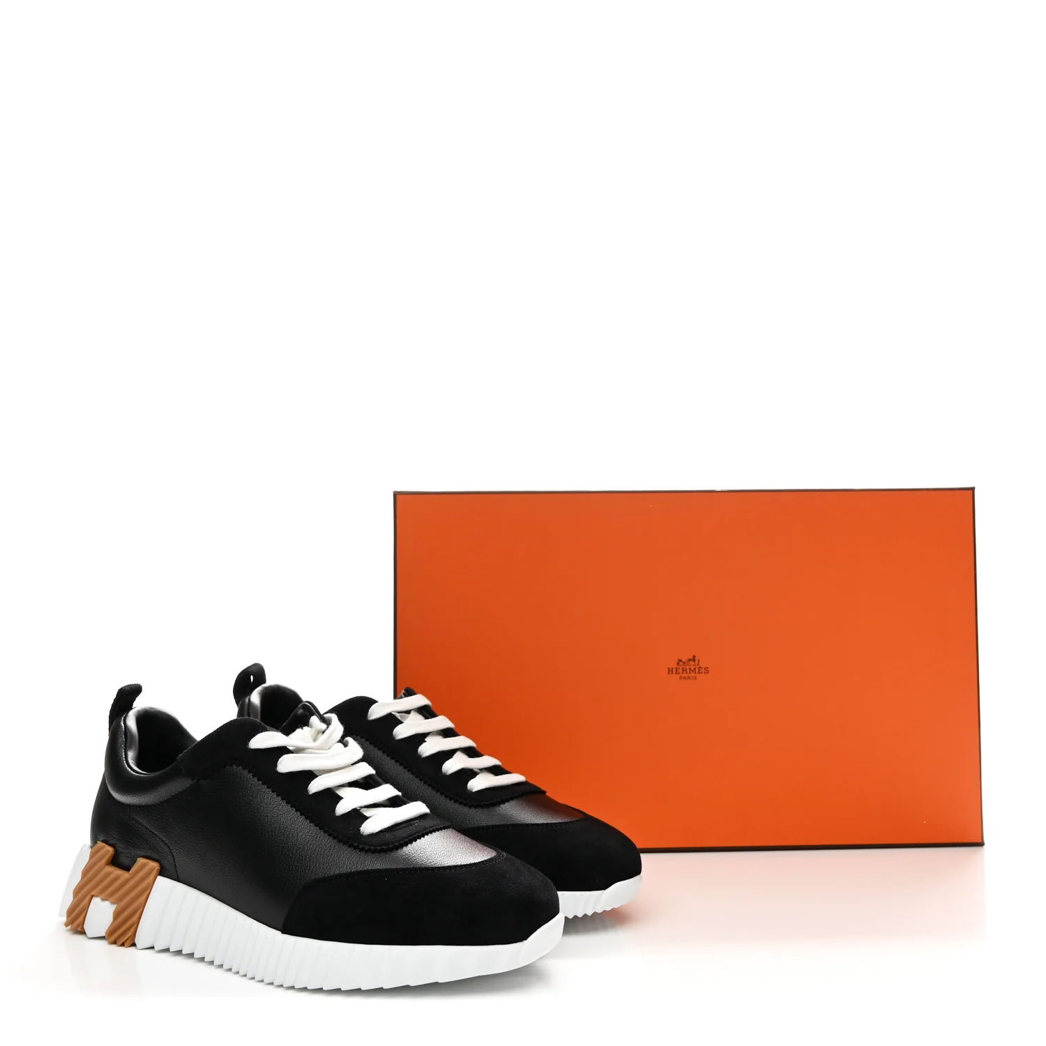Goatskin Suede Goatskin Bouncing Sneakers 38.5 Black - Image 10