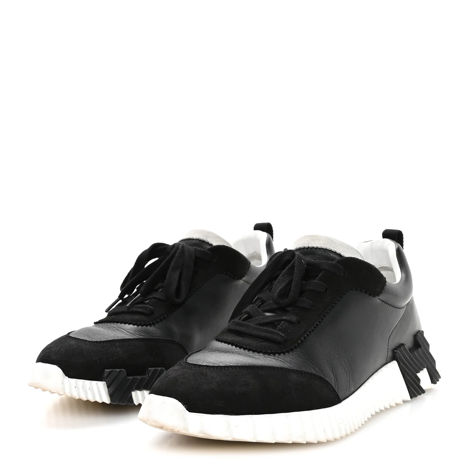 Goatskin Suede Goatskin Mens Bouncing Sneakers 43 Black - Image 4