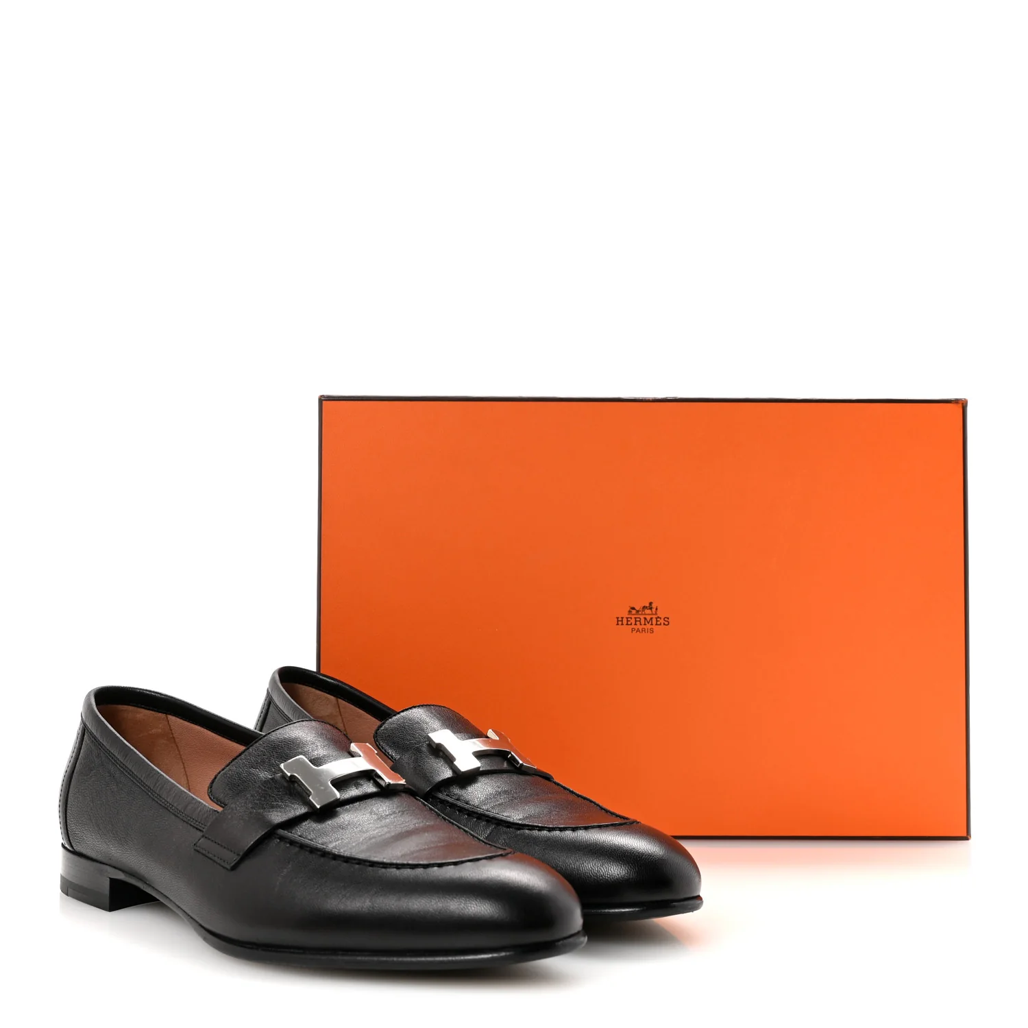 Goatskin Womens Paris Loafers 37 Black - Image 10
