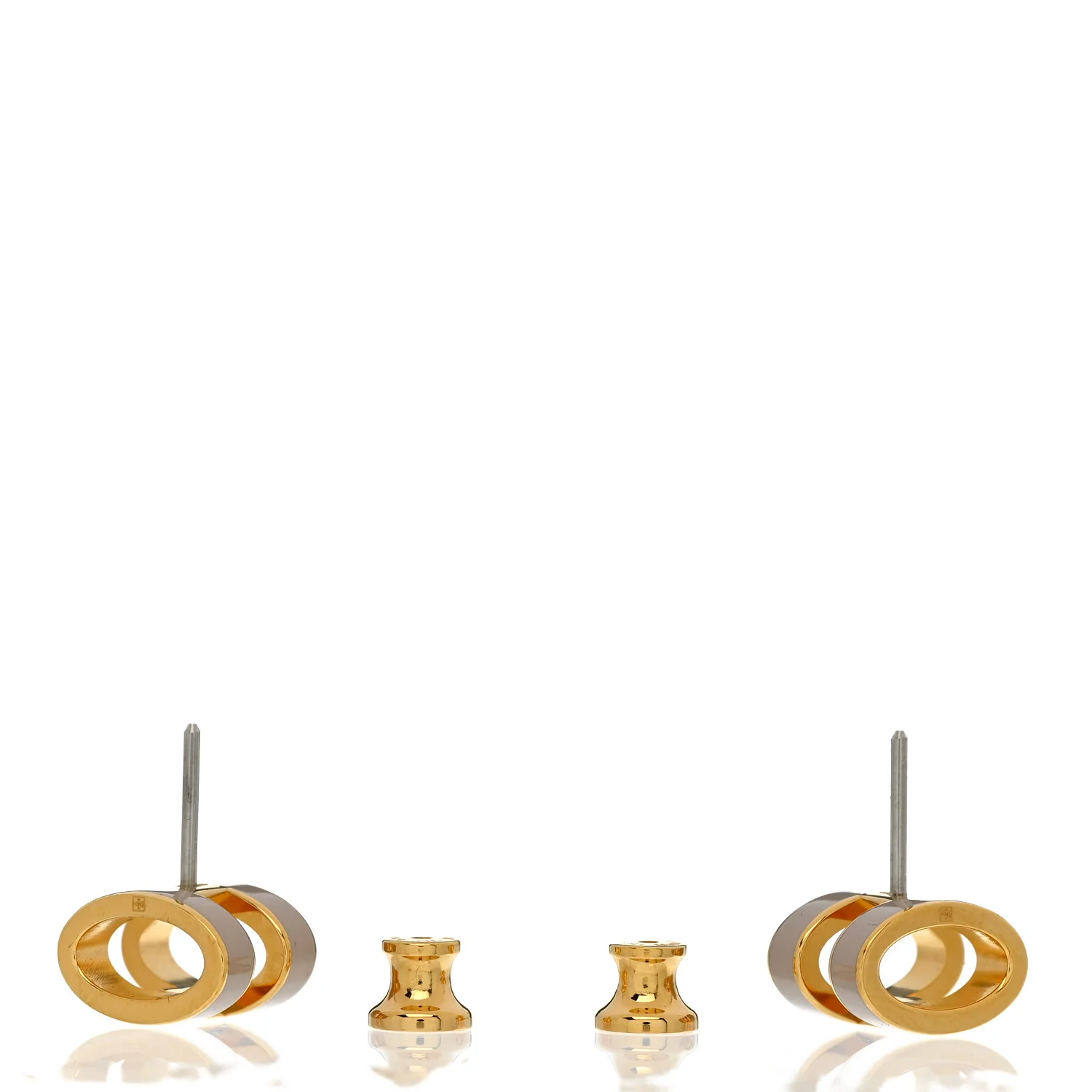 Gold Lacquered Mini Pop H Earrings Marron Glace - Image 3