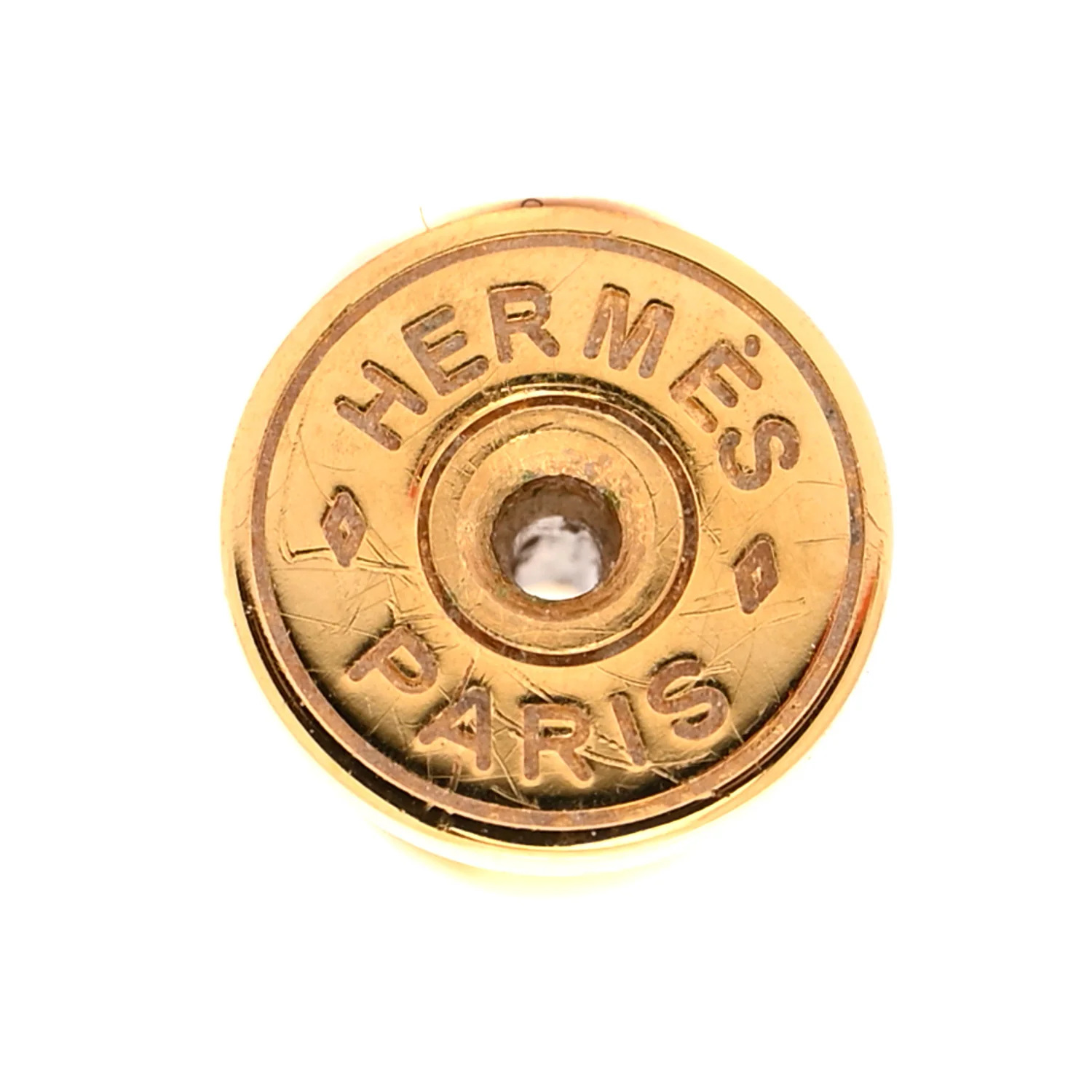 Gold Lacquered Mini Pop H Earrings Marron Glace - Image 4