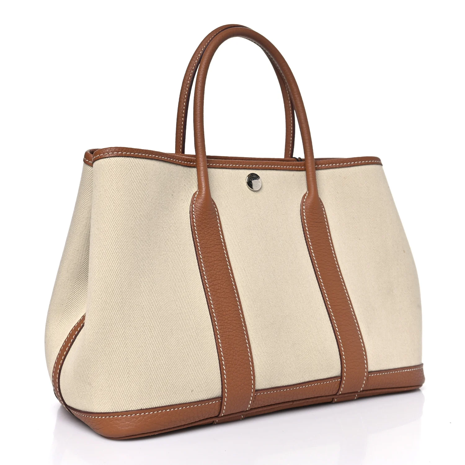Grand Chevron Weave Negonda Garden Party 30 TPM Tote Craie Gold - Image 3