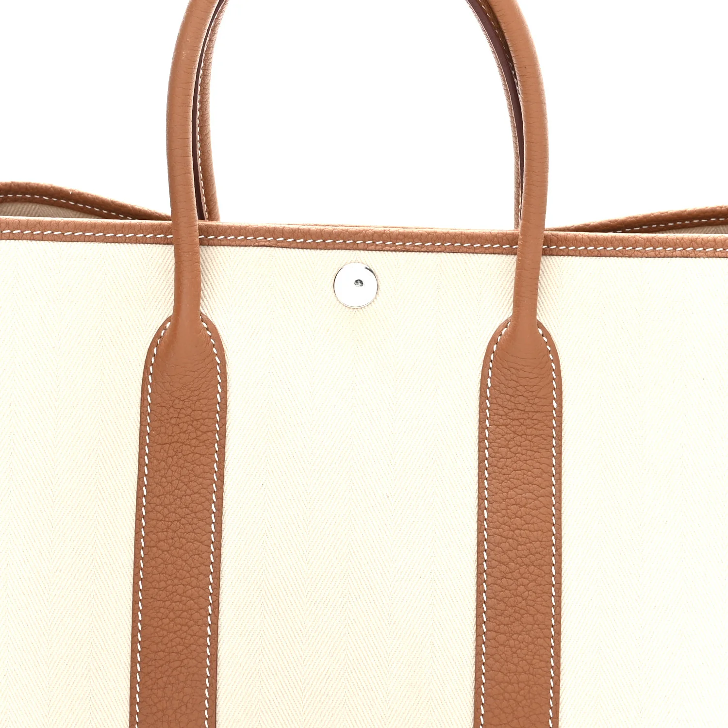 Grand Chevron Weave Negonda Garden Party 30 TPM Tote Craie Gold - Image 8