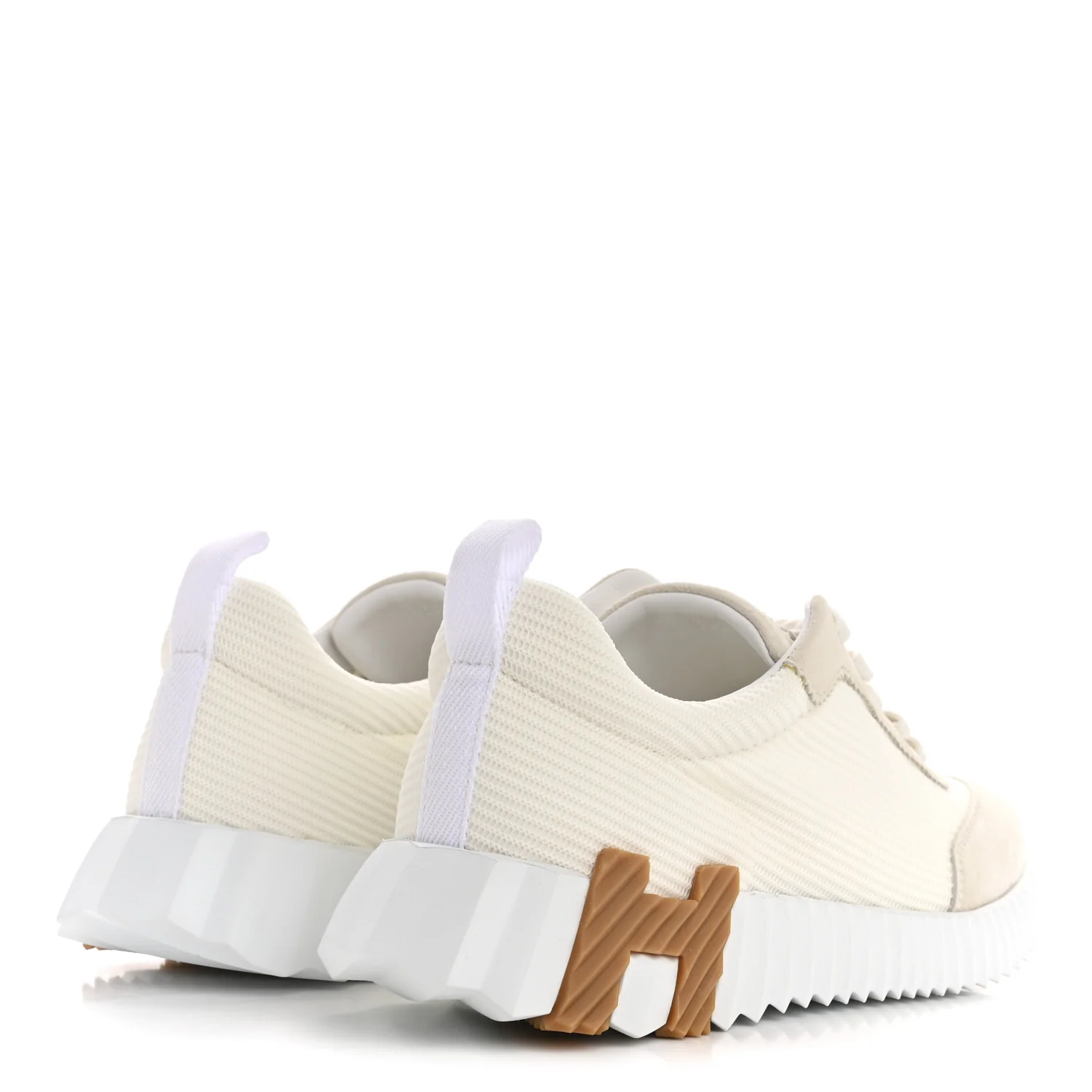 Graphic Mesh Suede Goatskin Womens Bouncing Sneakers 38.5 White - Image 5
