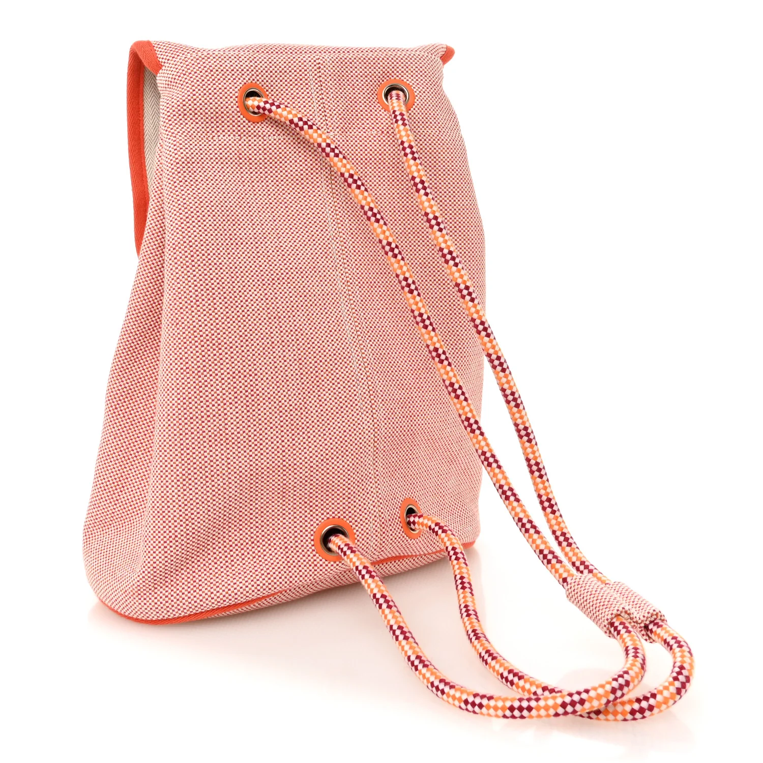 H Canvas Embroidered Les Cabanes Backpack Orange Framboise - Image 3
