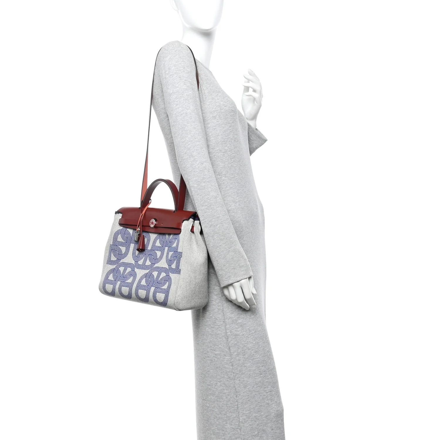 H Plume Canvas Vache Hunter Horseshoe Laque Circuit 24 Herbag Zip Retourne 31 Bleu Indigo Ecru Rouge H - Image 2
