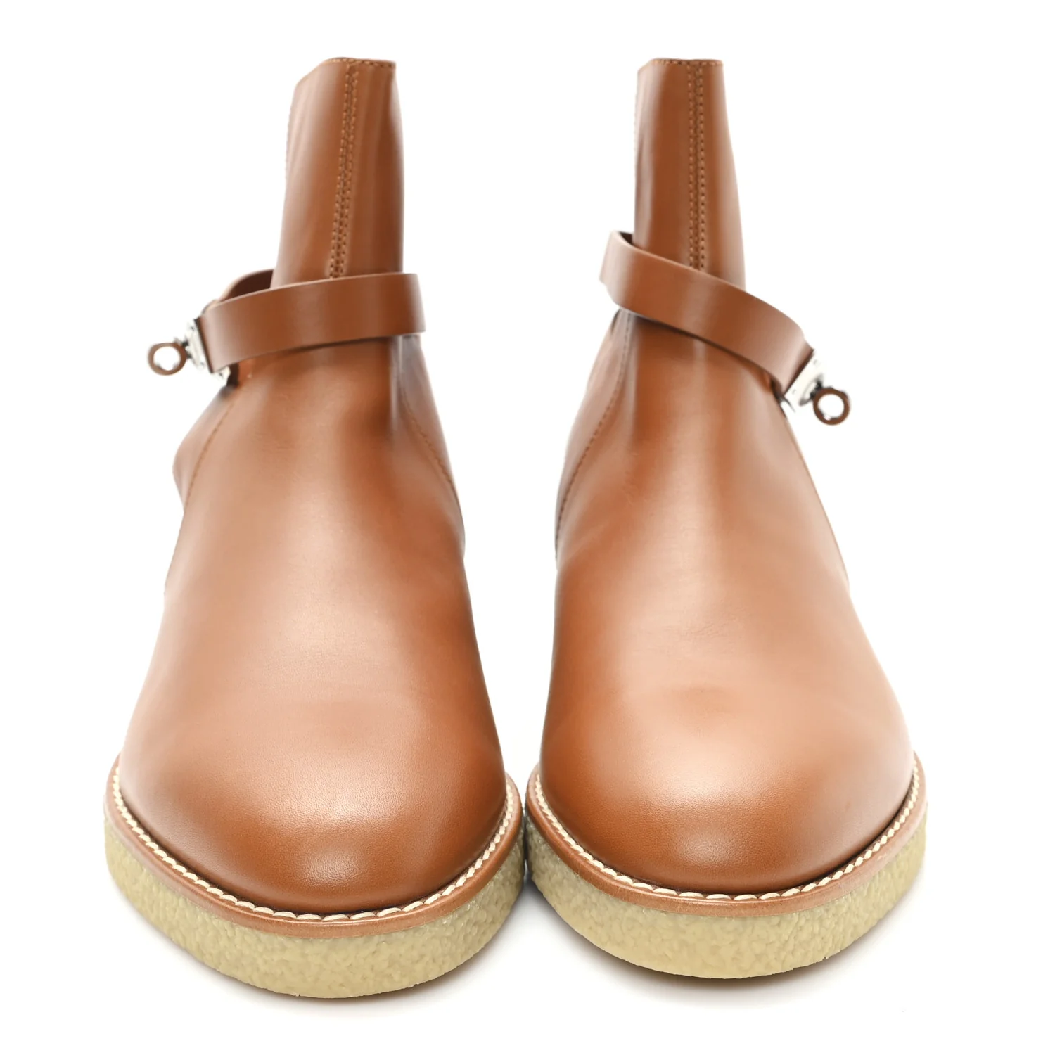 Heritage Calfskin Follow Ankle Boots 40.5 Naturel - Image 3