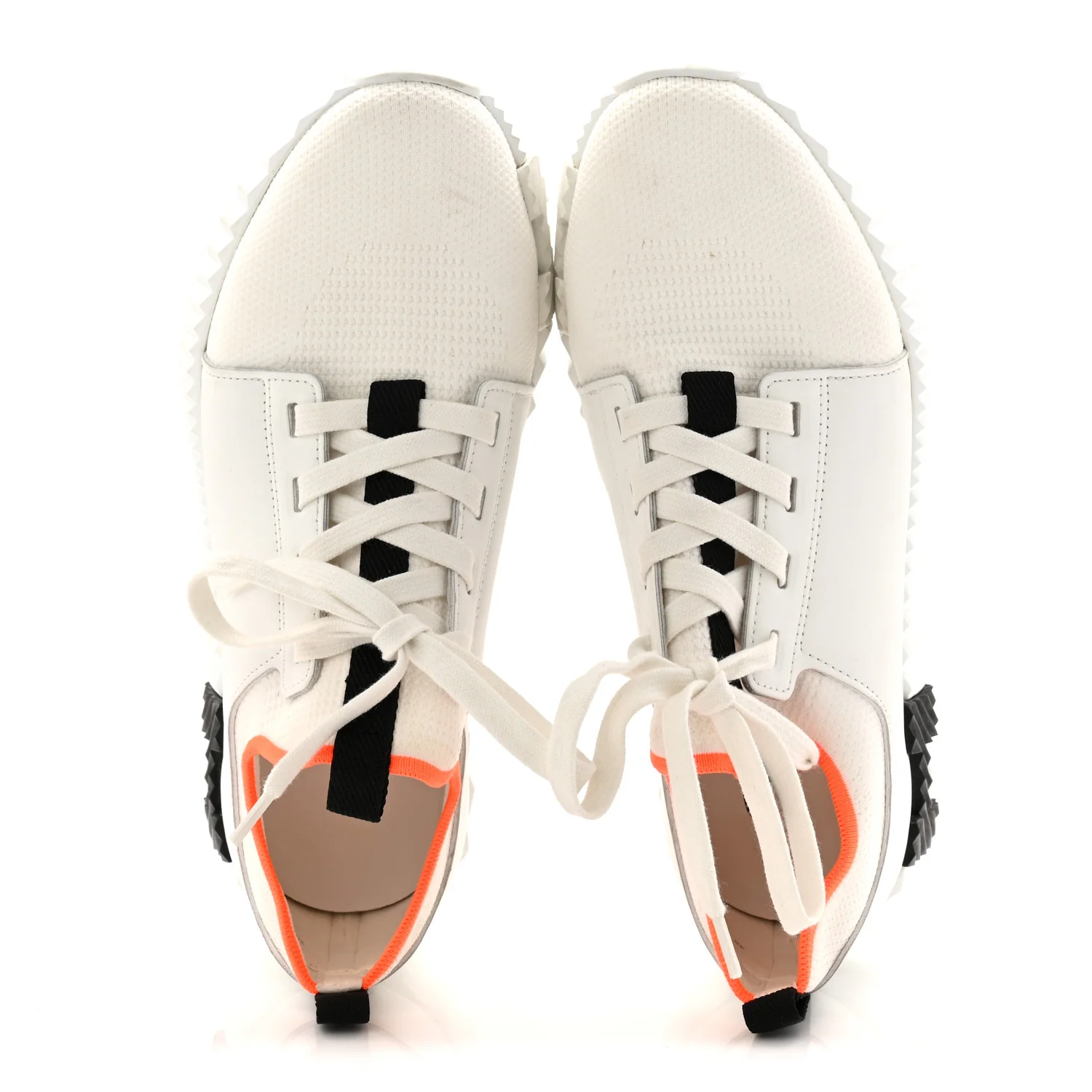 Knit Calfskin Depart Sneakers 38 White - Image 2
