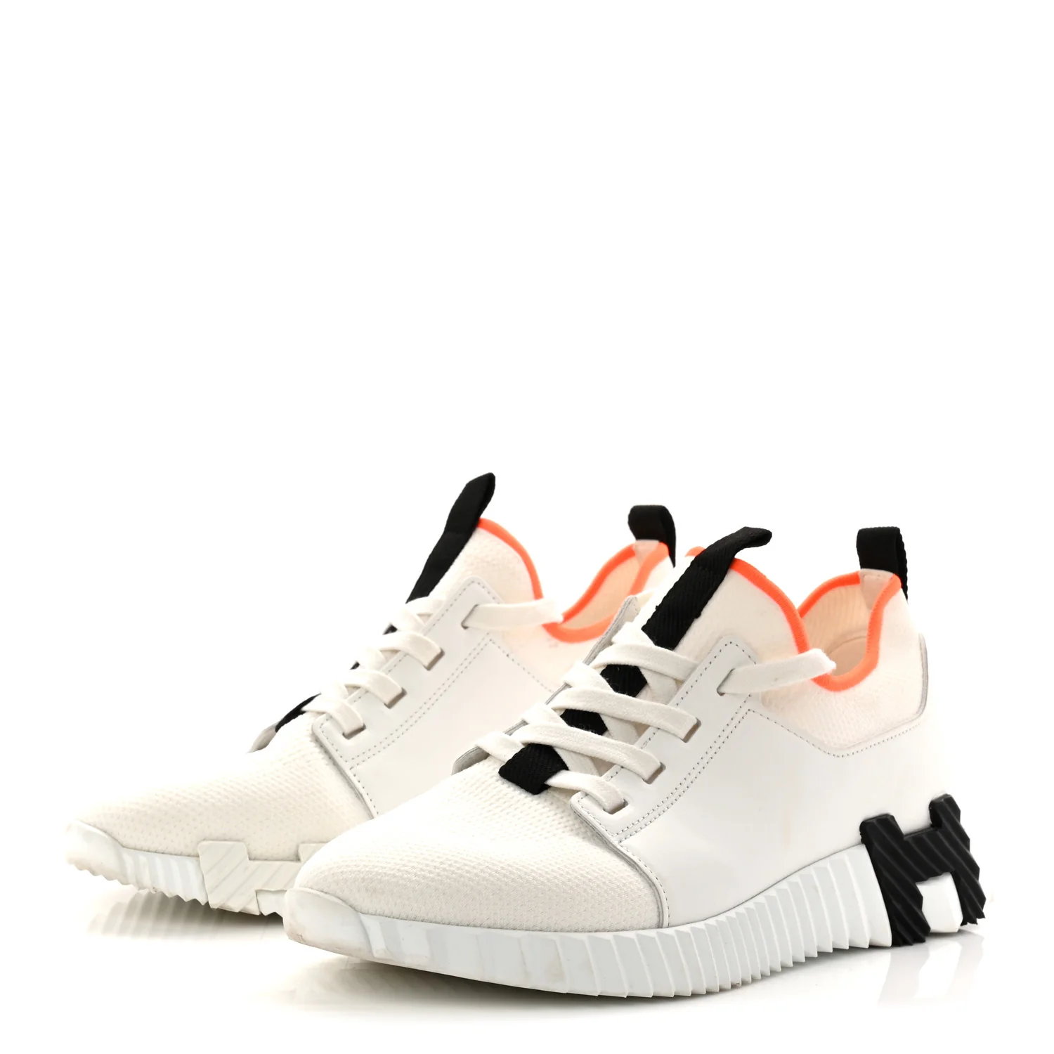 Knit Calfskin Depart Sneakers 38 White - Image 4