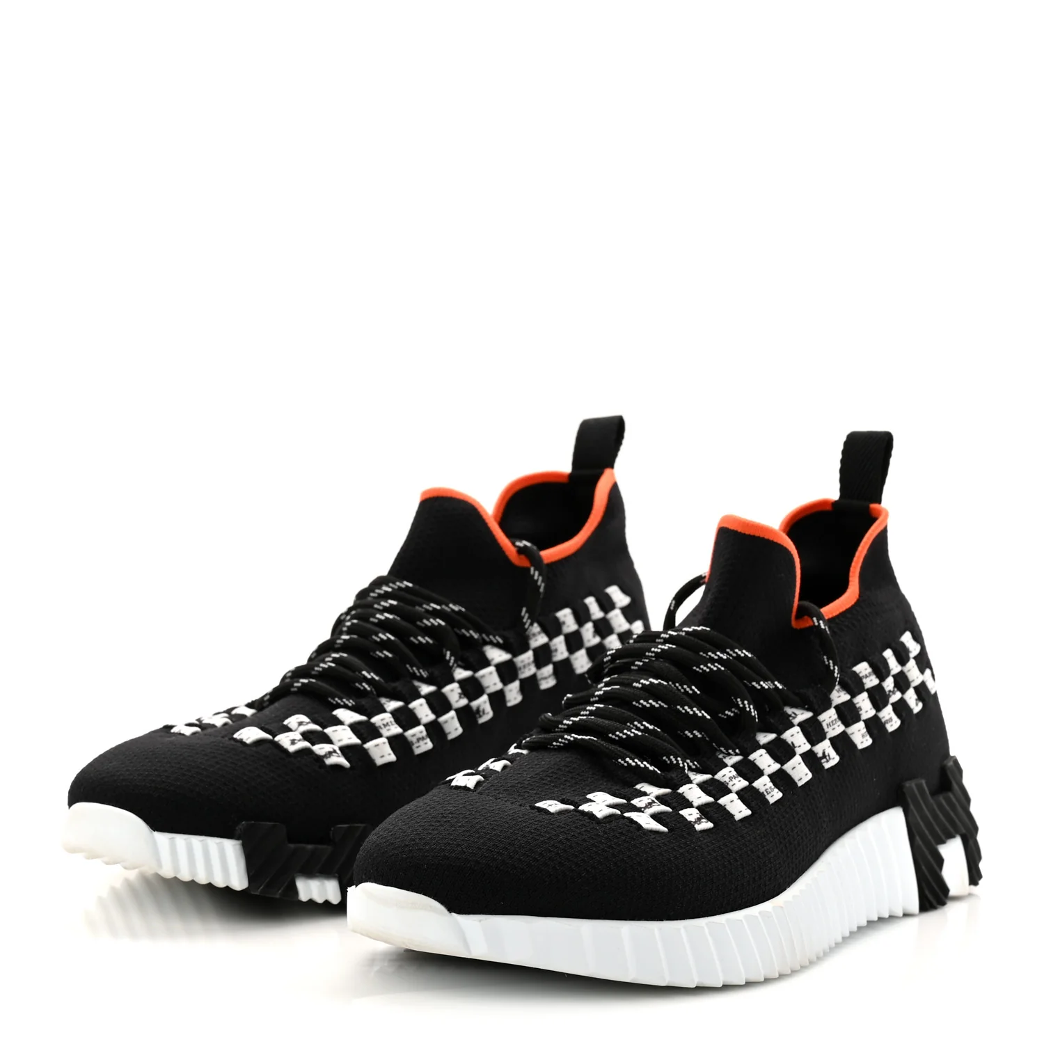 Knit Womens Flex Bolduc Sneakers 37 Black White - Image 4