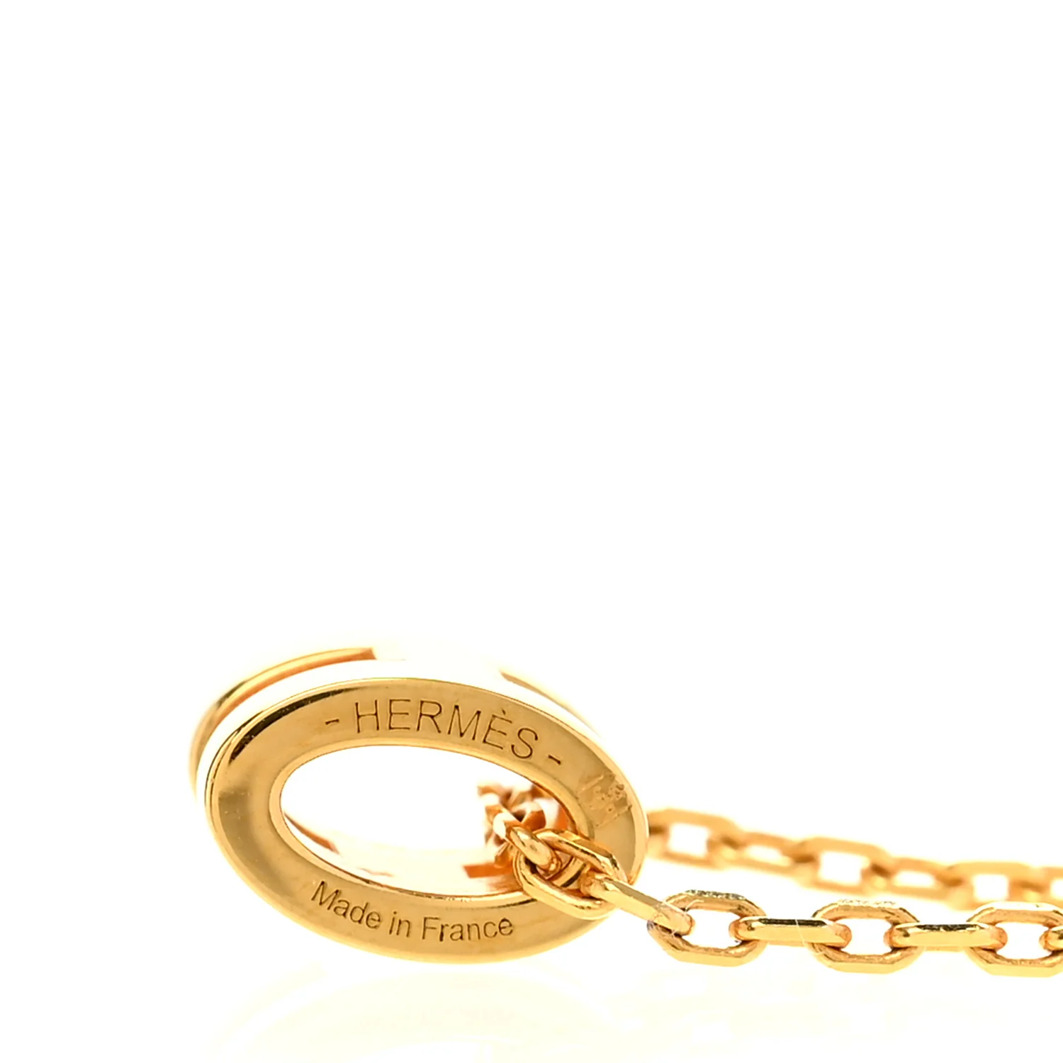 Lacquered Gold Mini Pop H Pendant Necklace White - Image 5