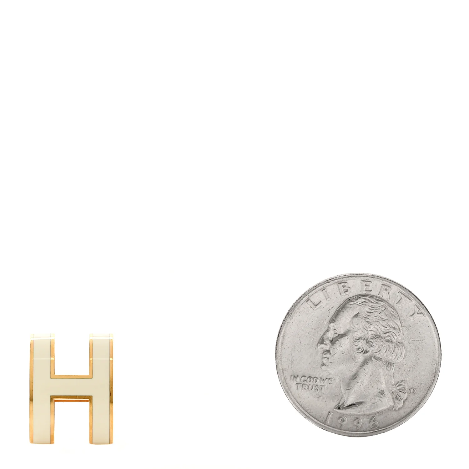 Lacquered Gold Pop H Pendant White - Image 2