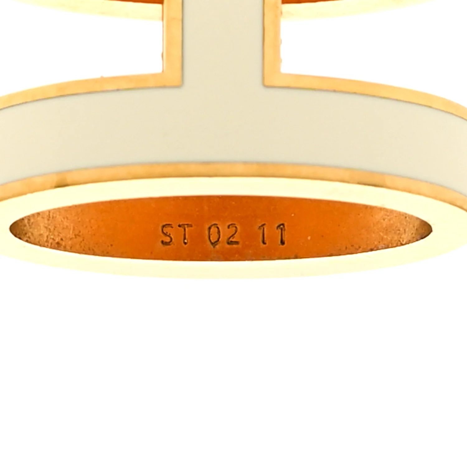 Lacquered Gold Pop H Pendant White - Image 4