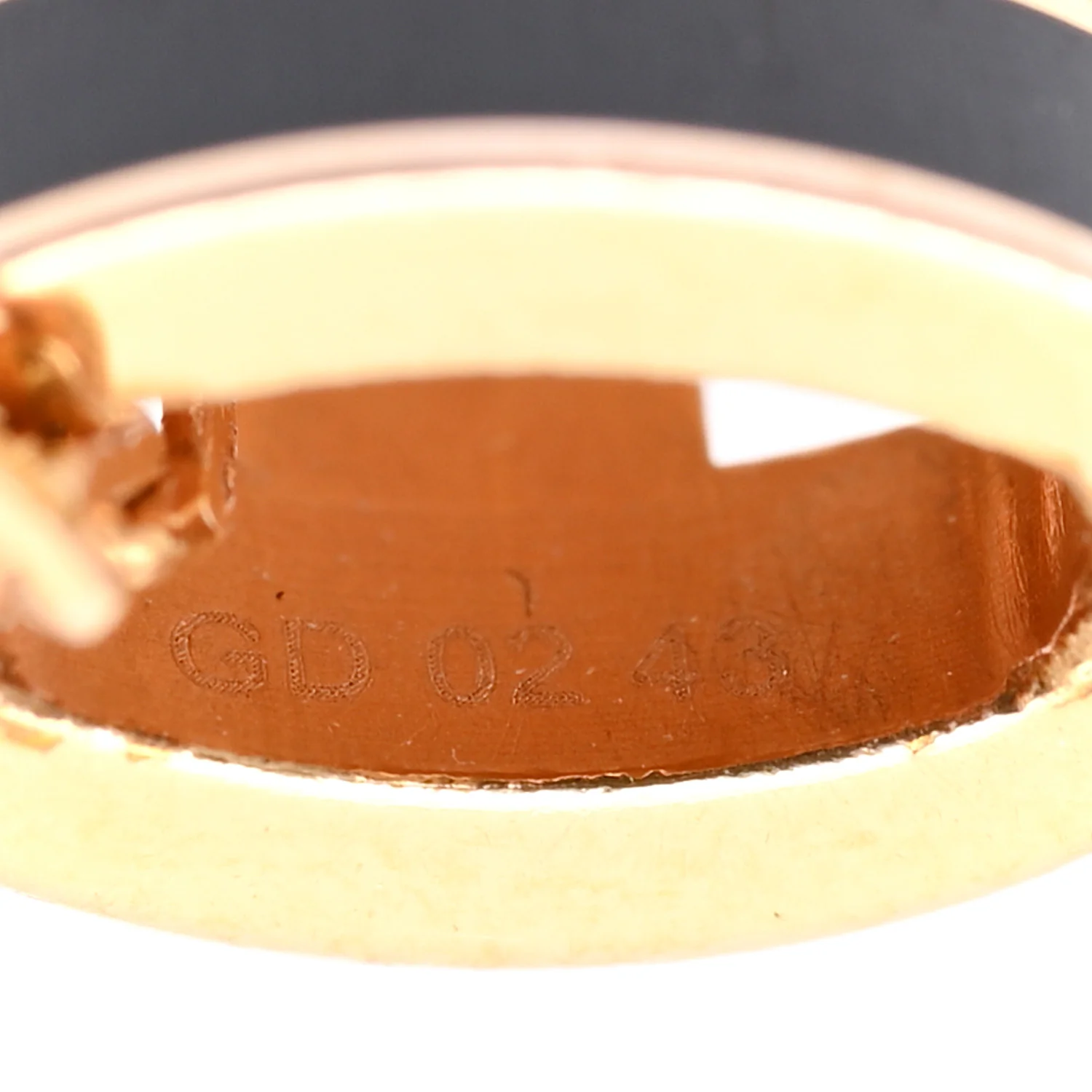 Lacquered Rose Gold Pop H Pendant Necklace Black - Image 7