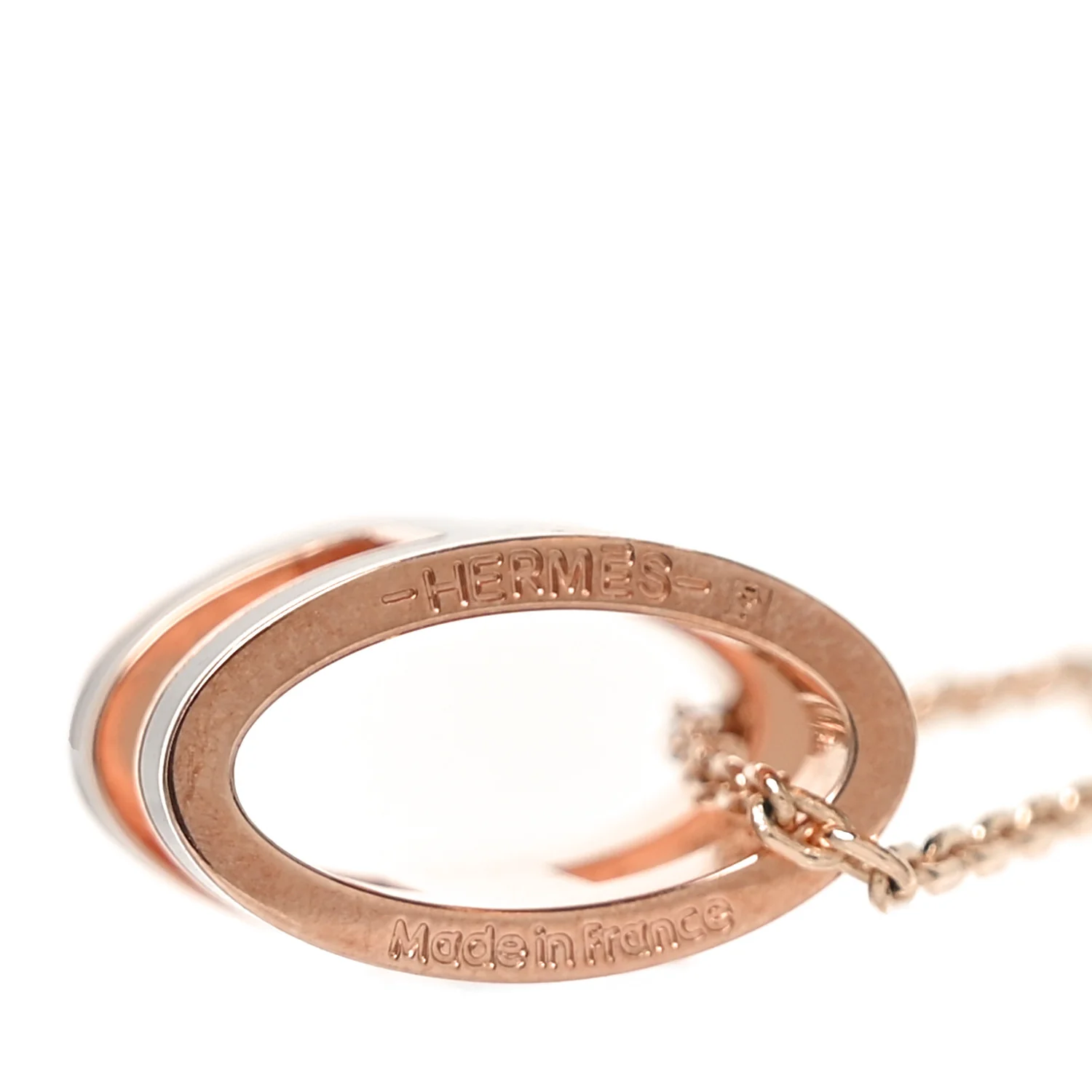 Lacquered Rose Gold Pop H Pendant Necklace Black - Image 4