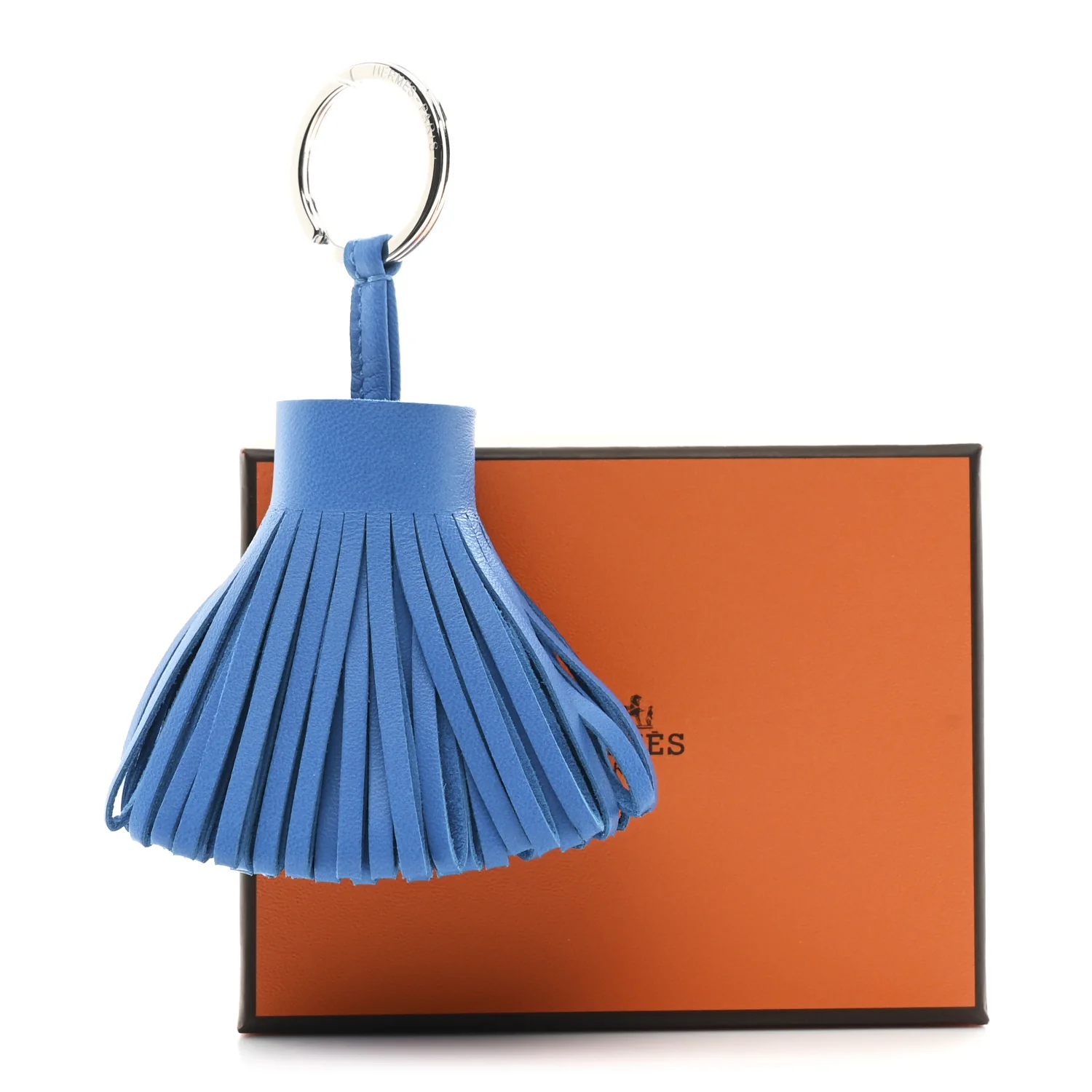 Lambskin Carmen Tassel Key Holder Bleu Zanzibar - Image 4