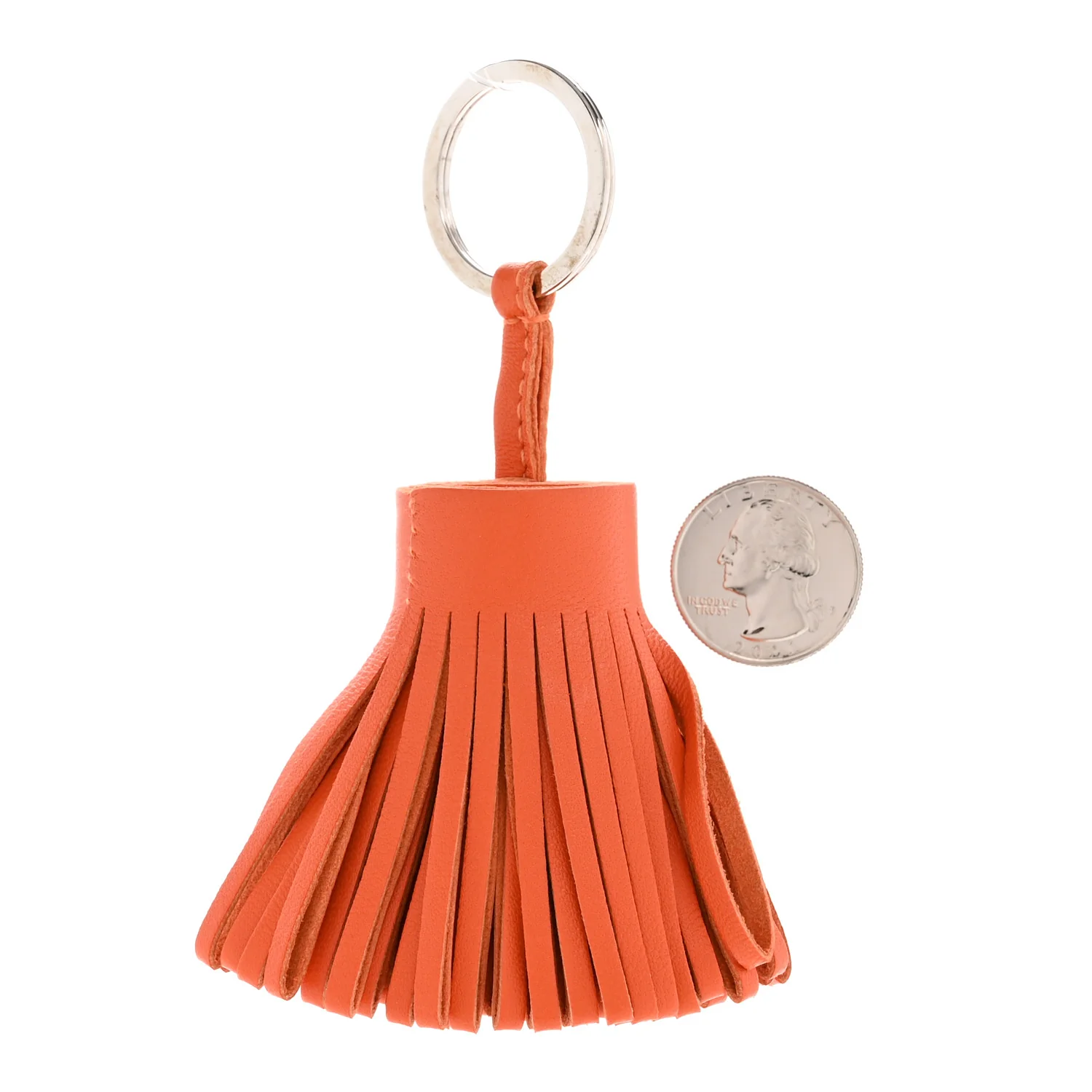 Lambskin Carmen Tassel Key Holder Orange - Image 2