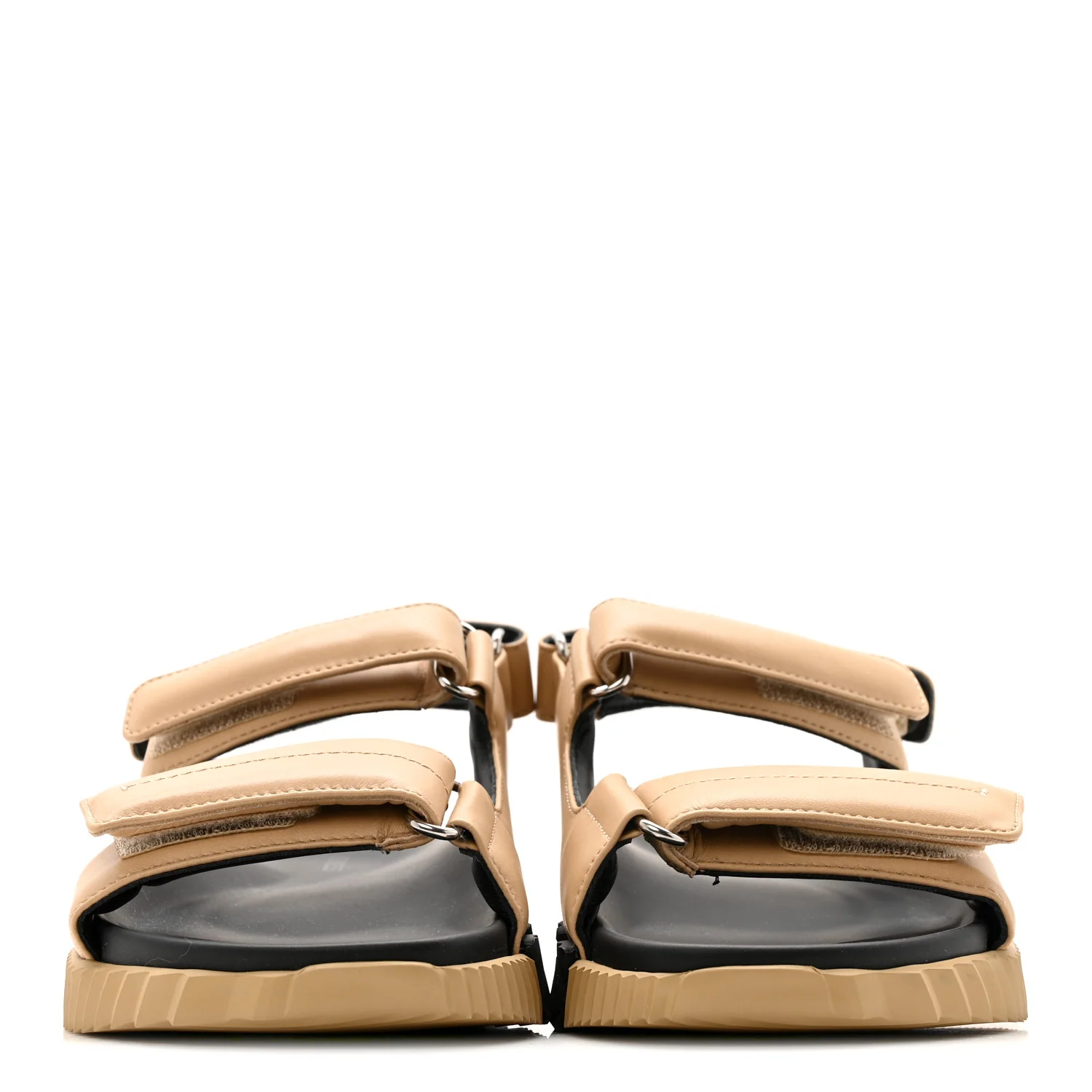 Lambskin Junior Womens Sandals 37.5 Beige Albinos - Image 3