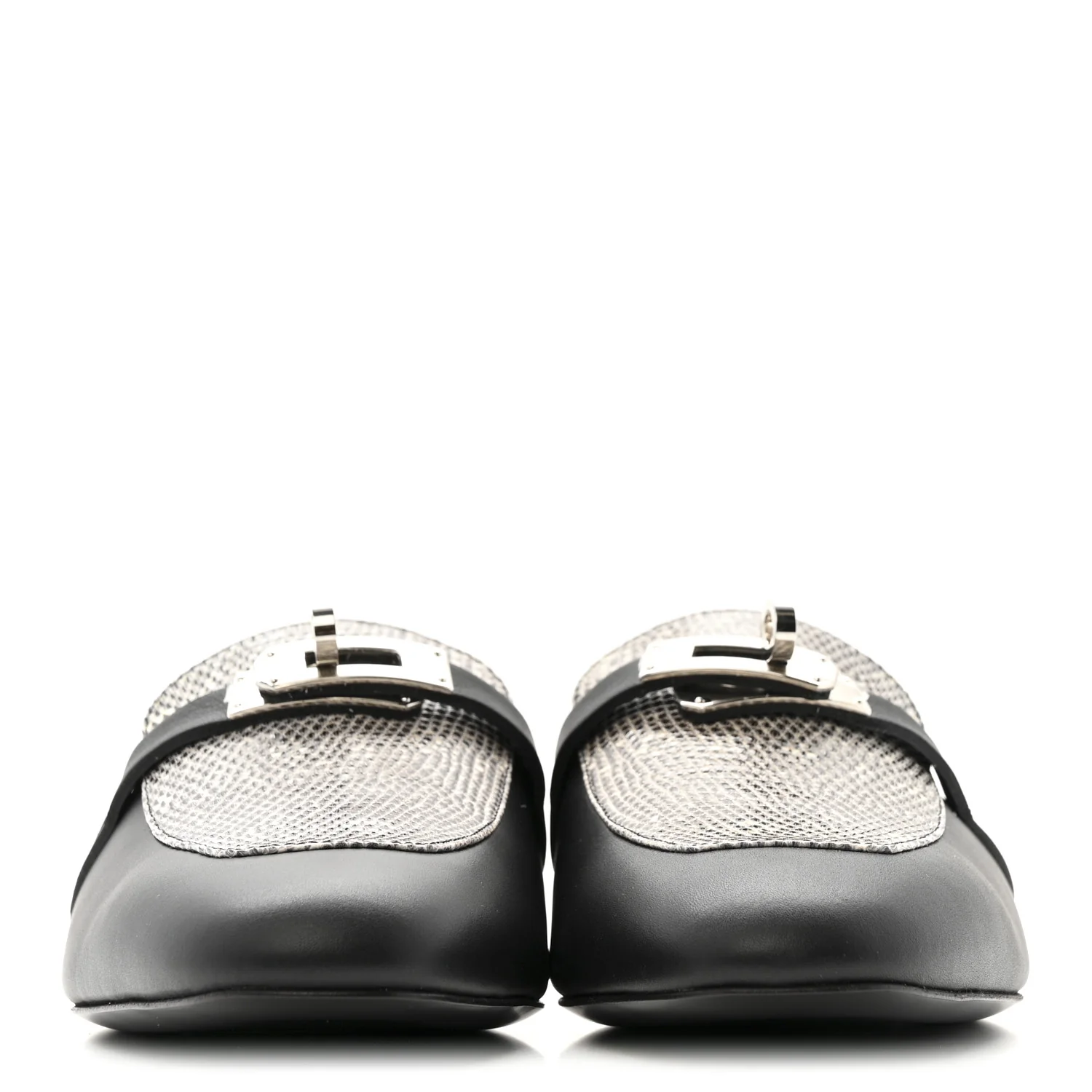 Lizard Calfskin Oz Mules 37 Ombre Black - Image 3