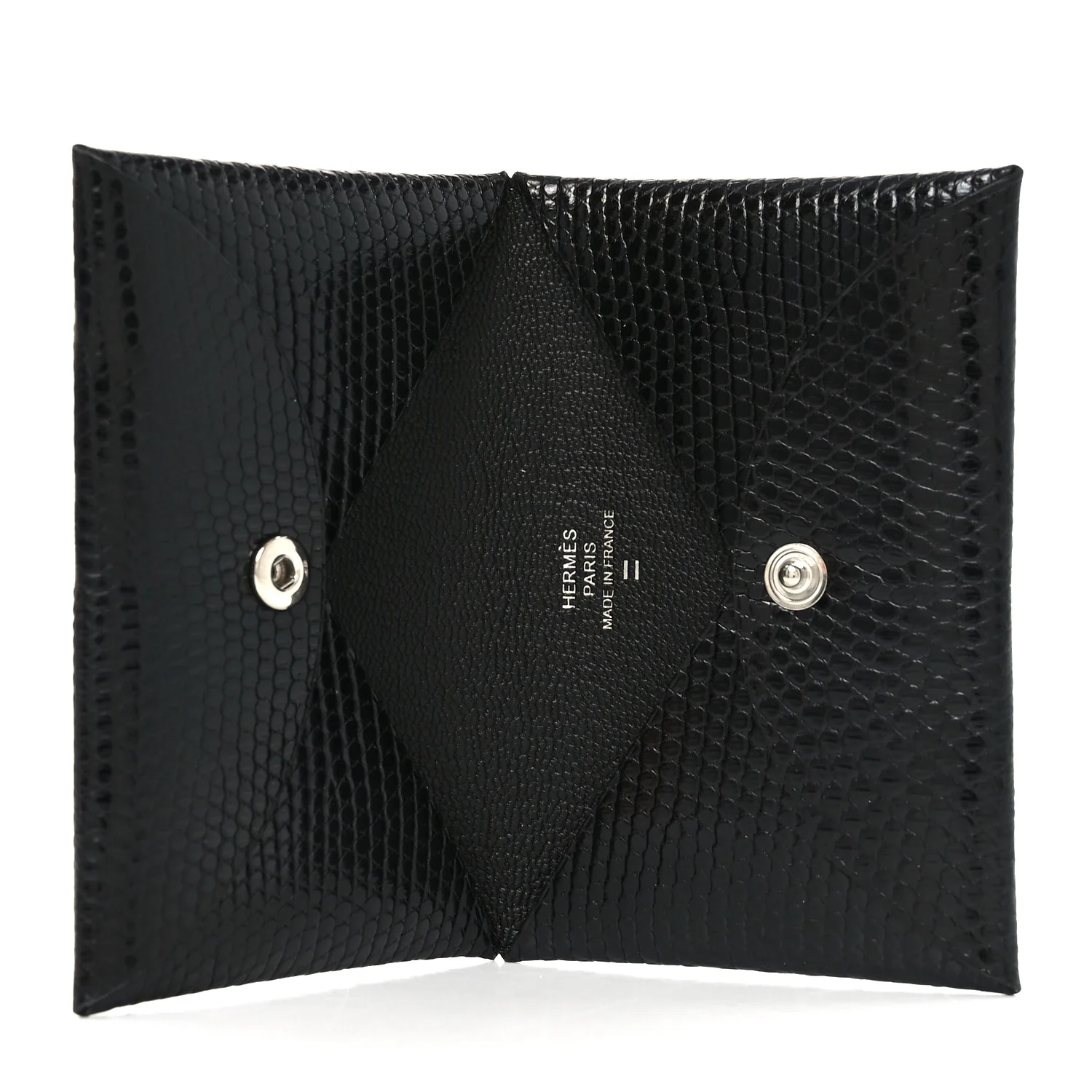 Lizard Calvi Card Case Black - Image 5
