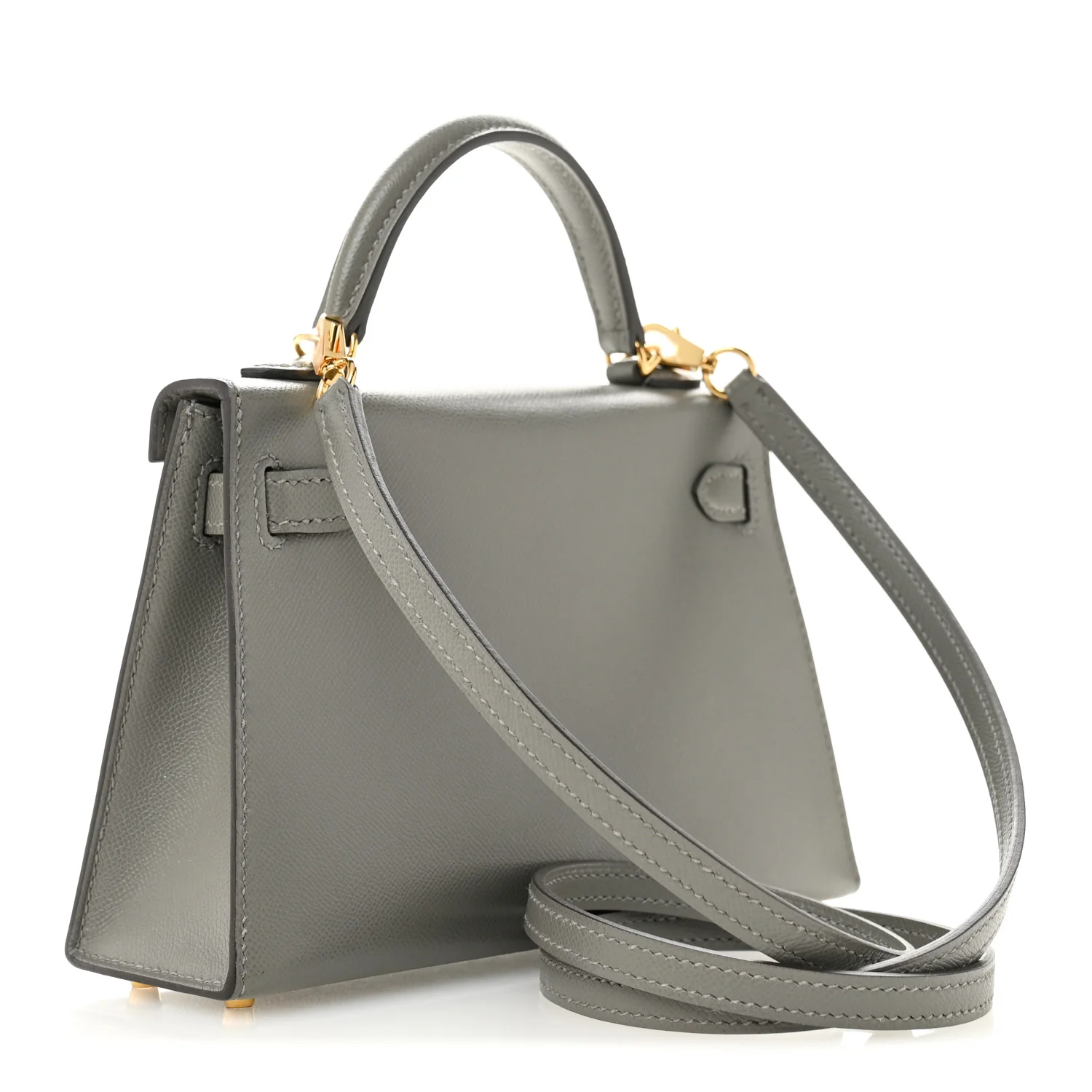 Madame Calfskin Mini Kelly Sellier 20 Gris Meyer - Image 3