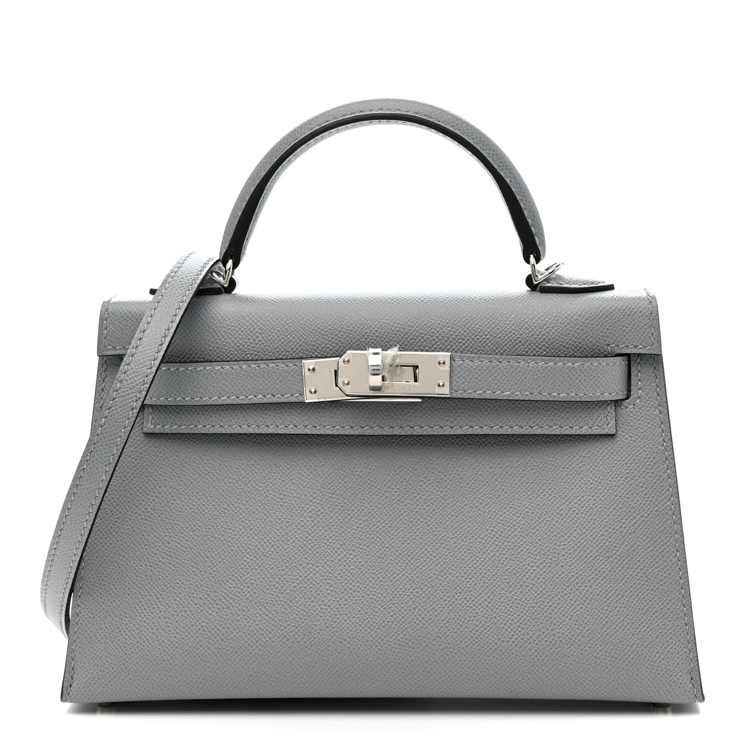 Madame Calfskin Mini Kelly Sellier 20 Gris Pantin