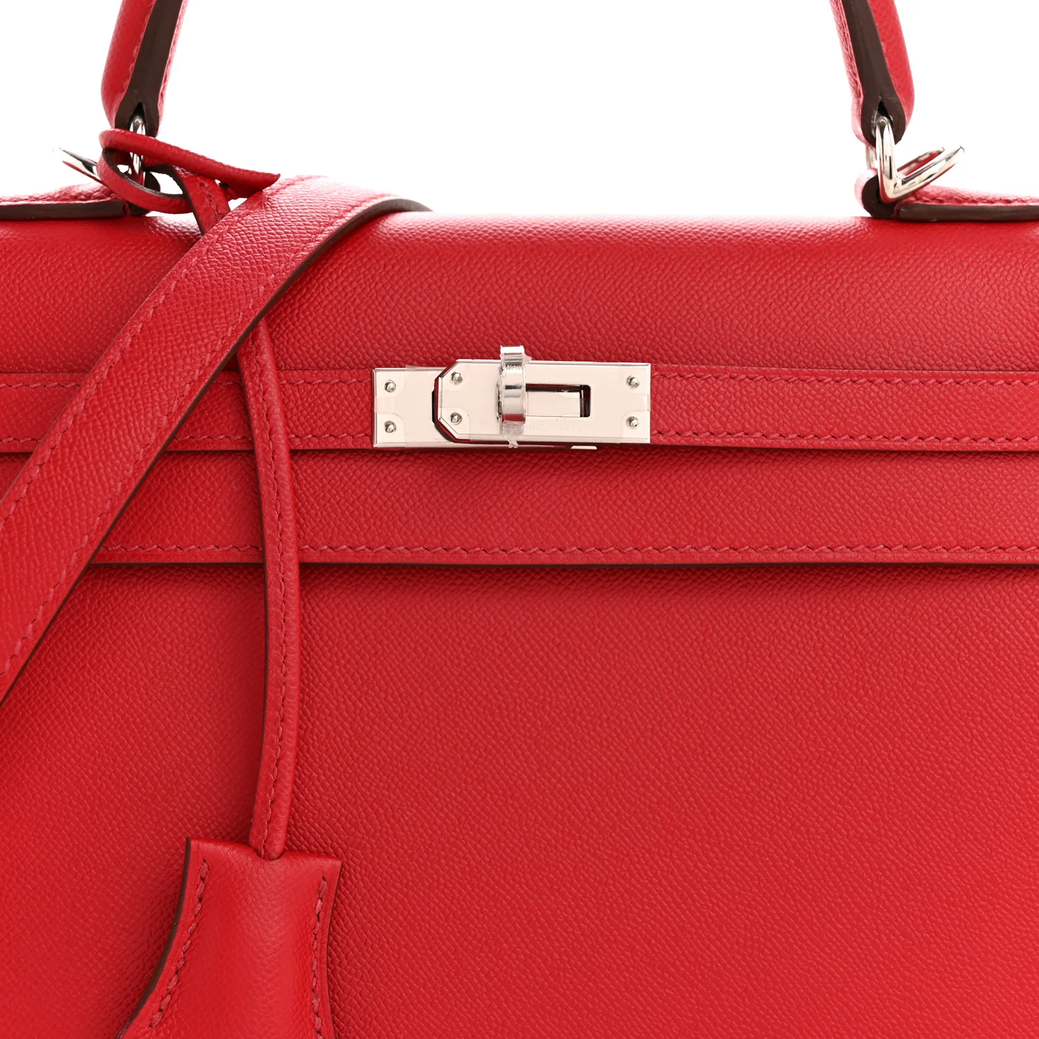 Madame Calfskin Verso Kelly Sellier 25 Rouge Piment Rose Shocking - Image 8