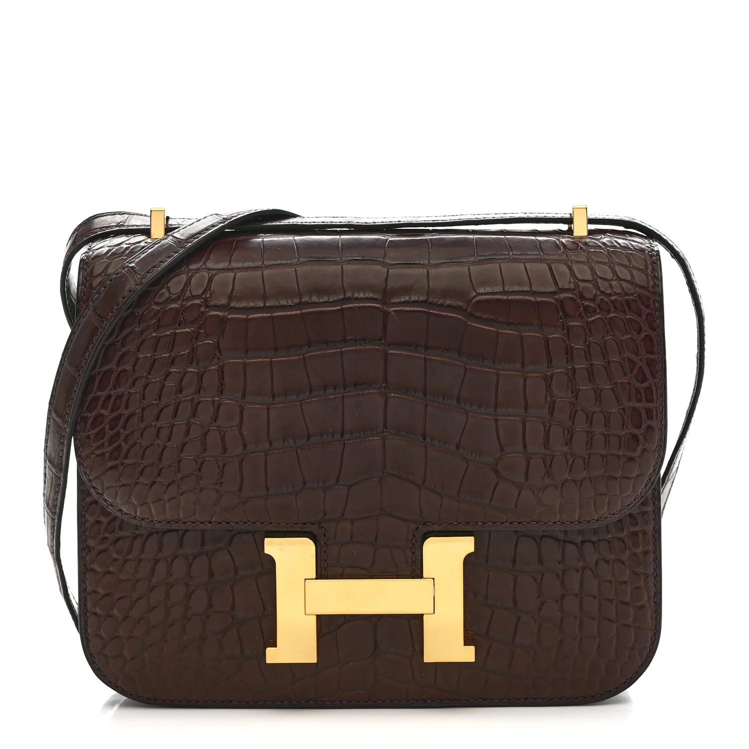 Matte Alligator Constance 18 Rouge Sellier
