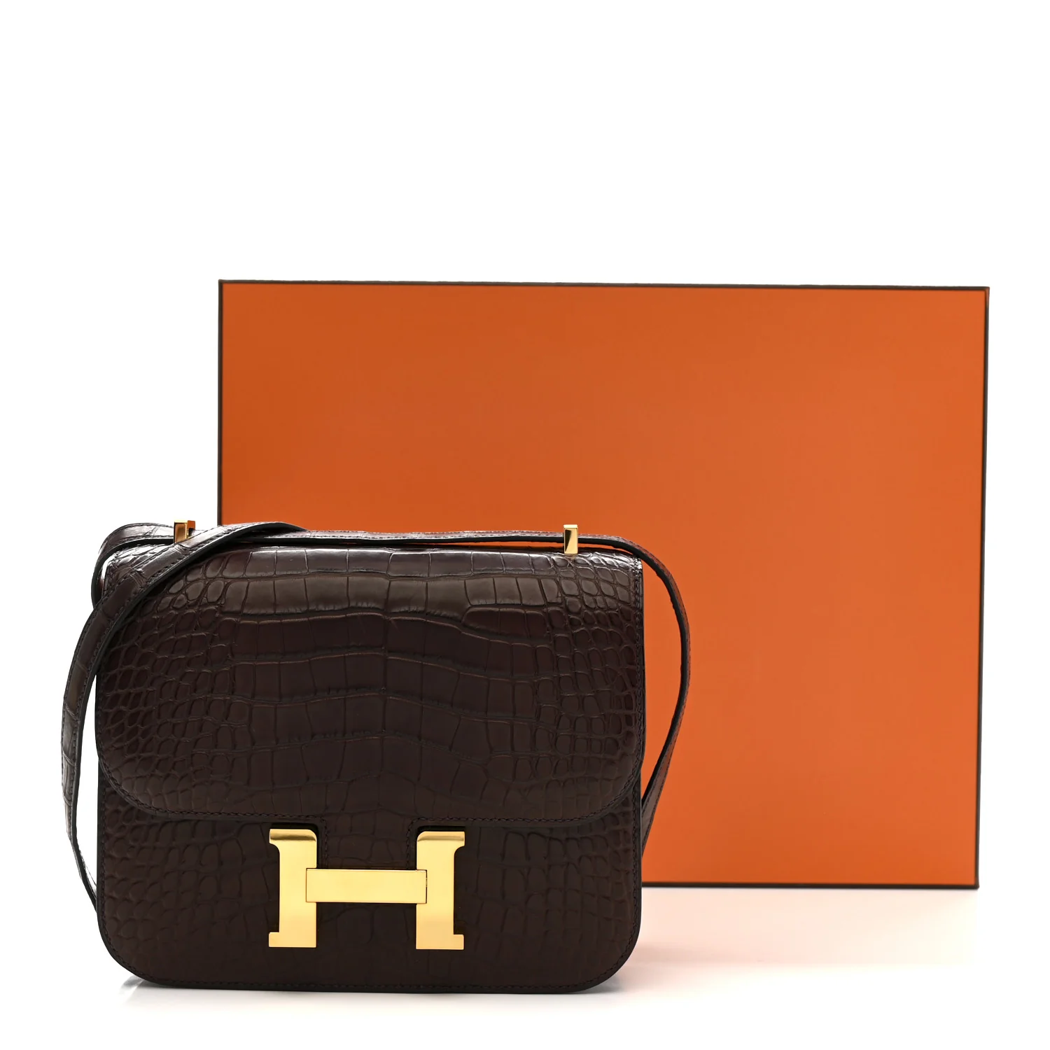 Matte Alligator Constance 18 Rouge Sellier - Image 10