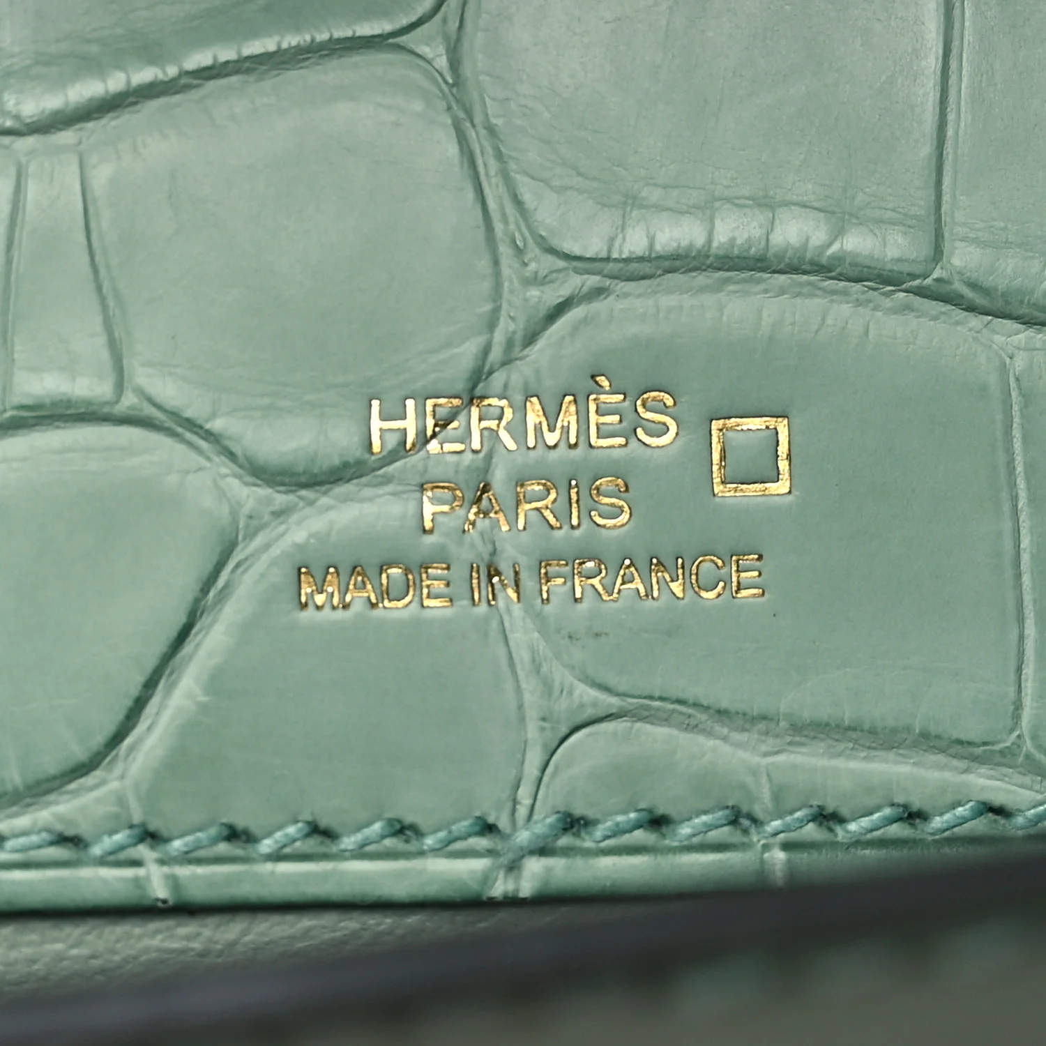 Matte Alligator Kelly Pochette Vert D'eau - Image 6